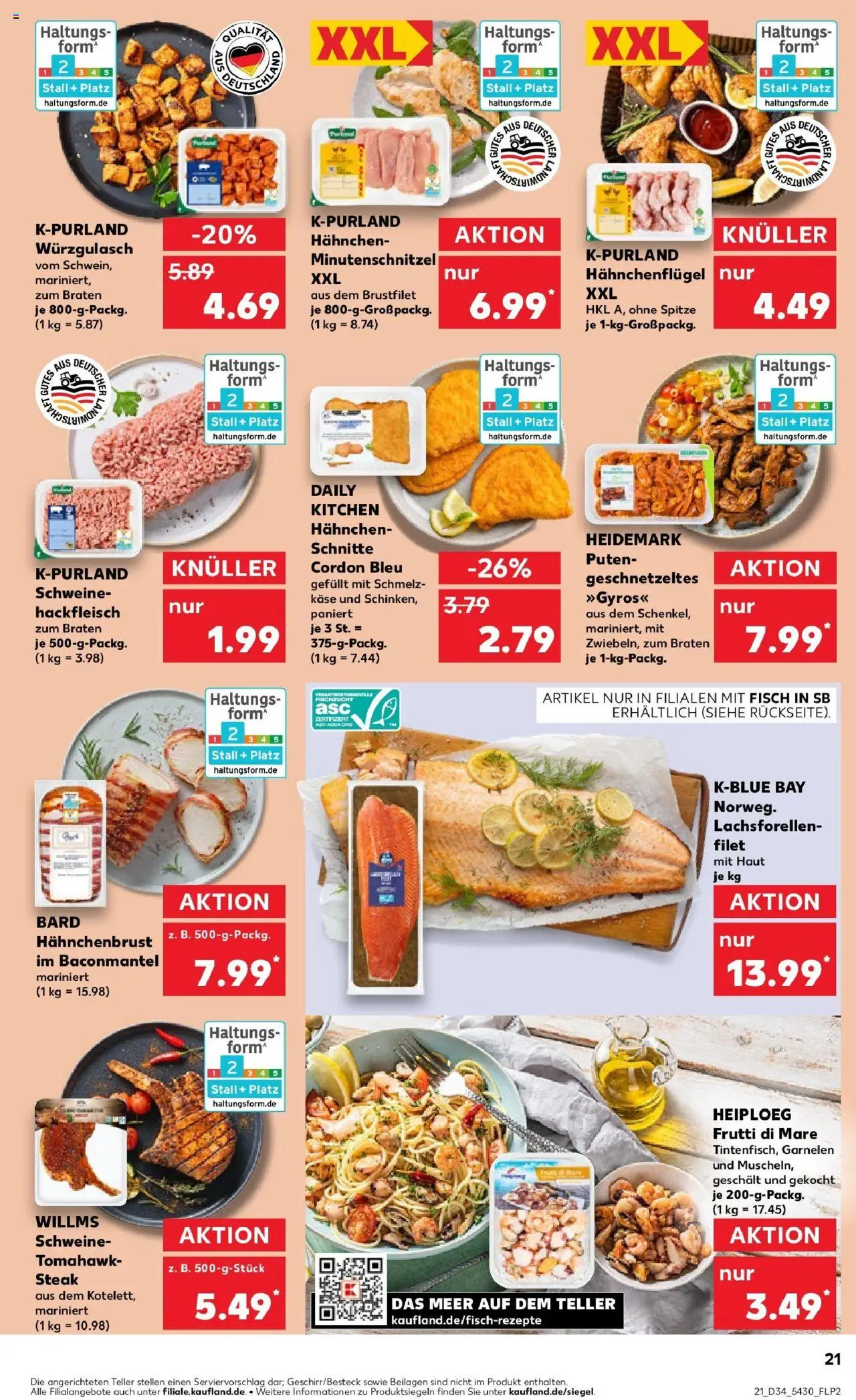 Kaufland prospekt Laupheim	 - gültig ab dem 21.08.2025 | Seite: 21 | Produkte: Käse, Steak, Hackfleisch, Hahnchenbrust