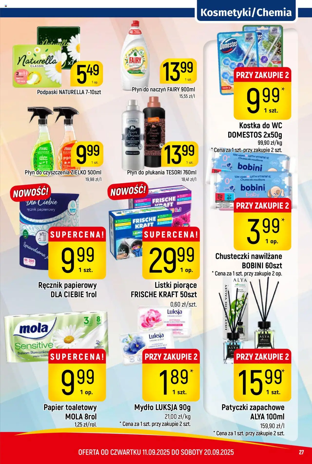 Piotruś Pan Gazetka od 11.09.2025 | Strona: 27 | Produkty: Papier toaletowy, Domestos, Fairy, Mydło