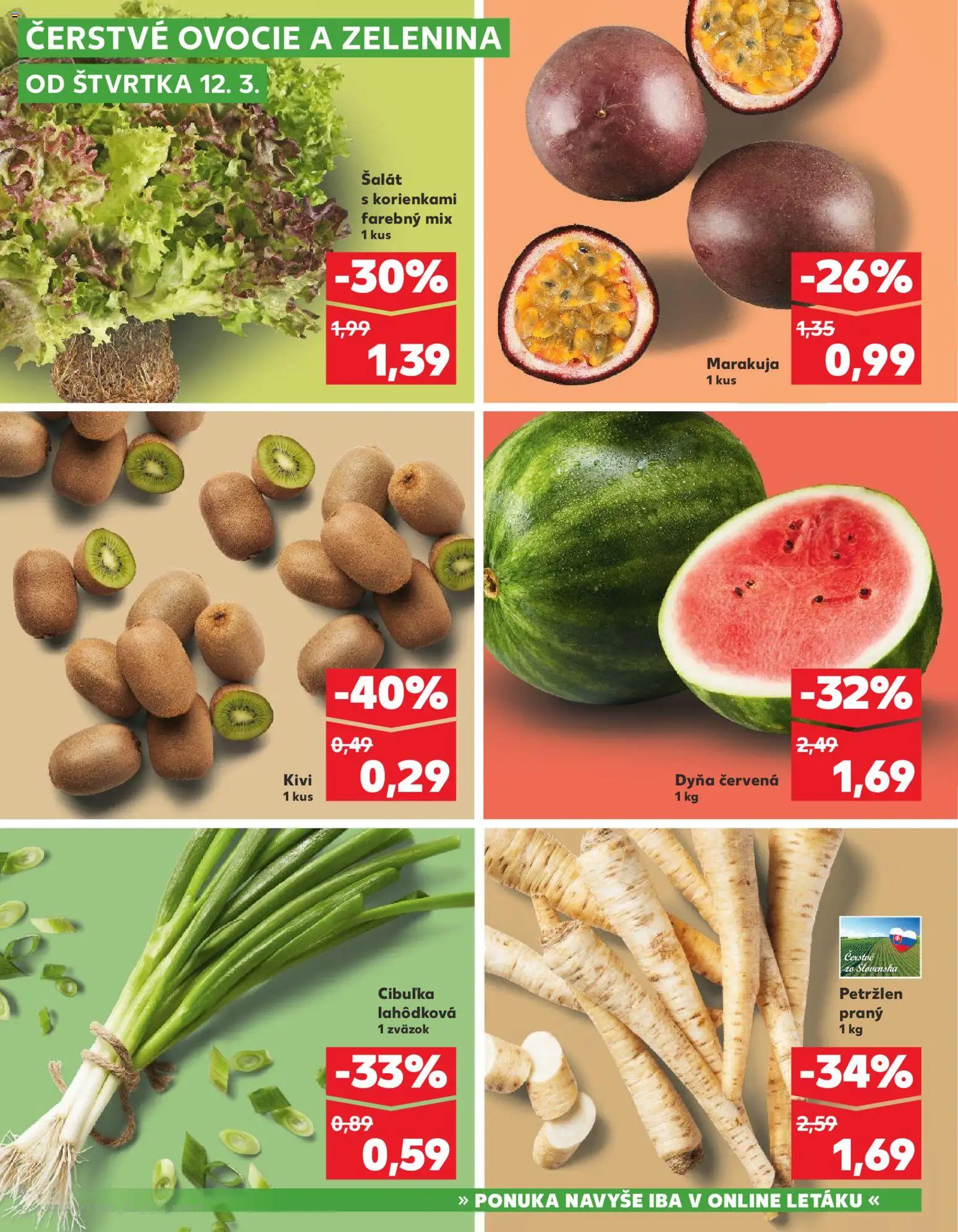 Nové Kaufland akcie – leták je platný od 12.03.2026 | Strana: 6 | Produkty: Kiwi, Šalát, Petržlen, Ovocie