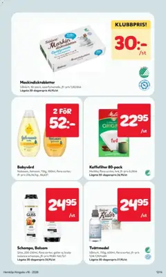 Schampo, Balsam, Gliss, 200-250ml, flera sorter, gäller ej Scalp balance schampo, jfr-pris 99,80-124,75/1 Lägsta 30-dagarspris 35,95/st - Förhandsvisning av reklamblad från butik Hemköp aktuell från 13.04.2026 | Sida: 5 | Produkter: Balsam, Tvättmedel, Galler