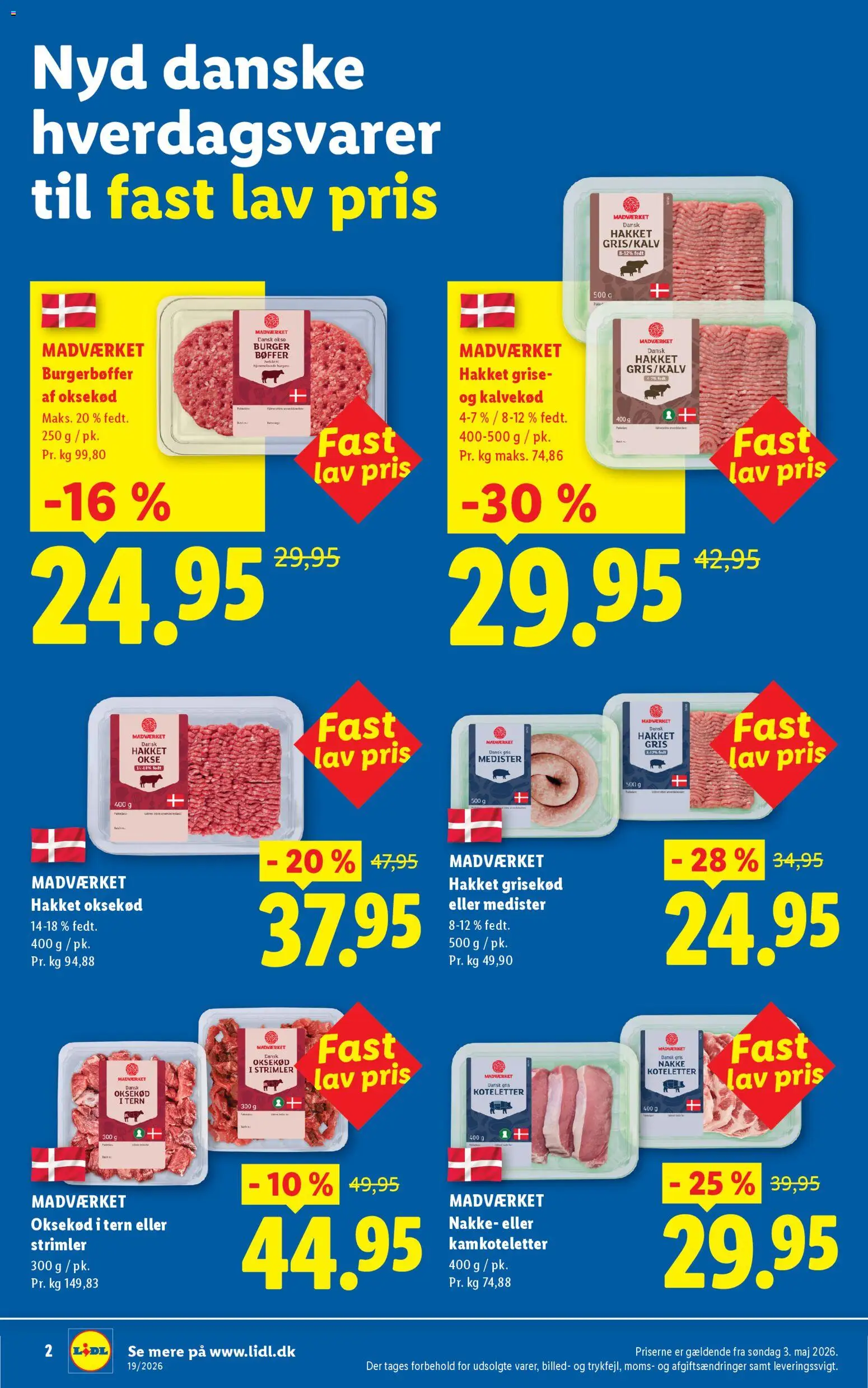 Lidl tilbudsavis – gyldig fra 03.05.2026 | Side: 2 | Produkter: Bøffer, Koteletter, Oksekød