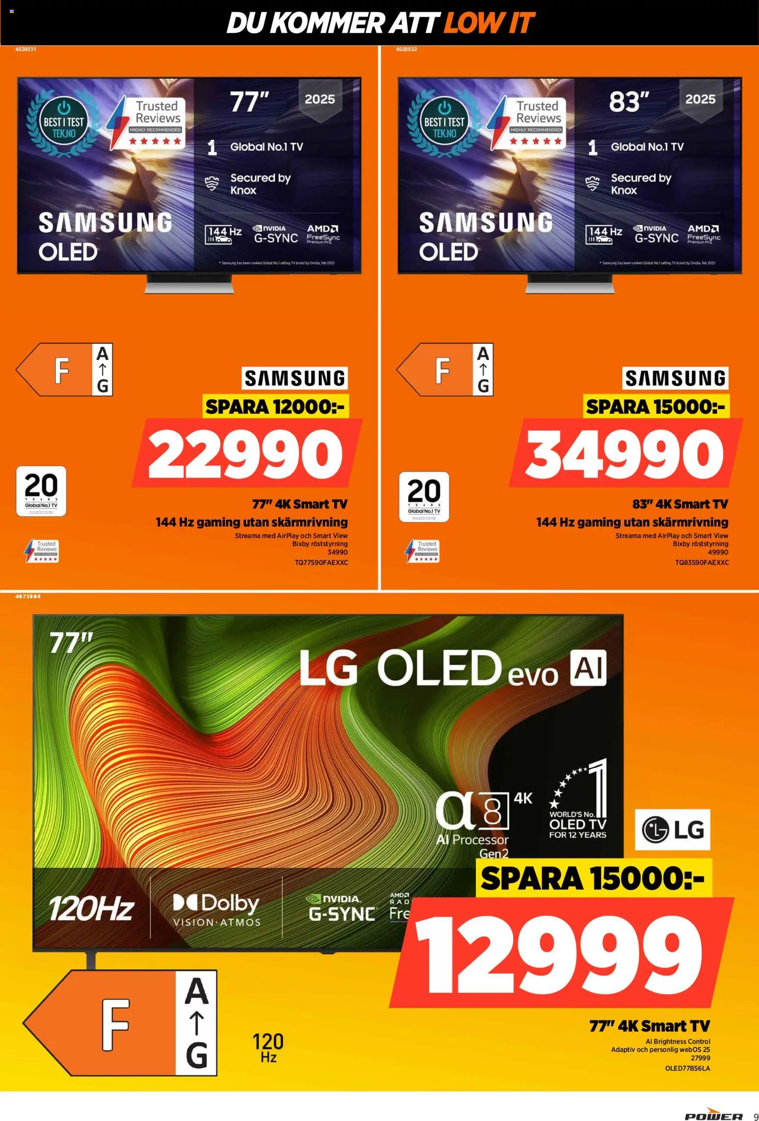 Power reklamblad aktuell från 20.04.2026 | Sida: 9 | Produkter: Smart tv, Tv