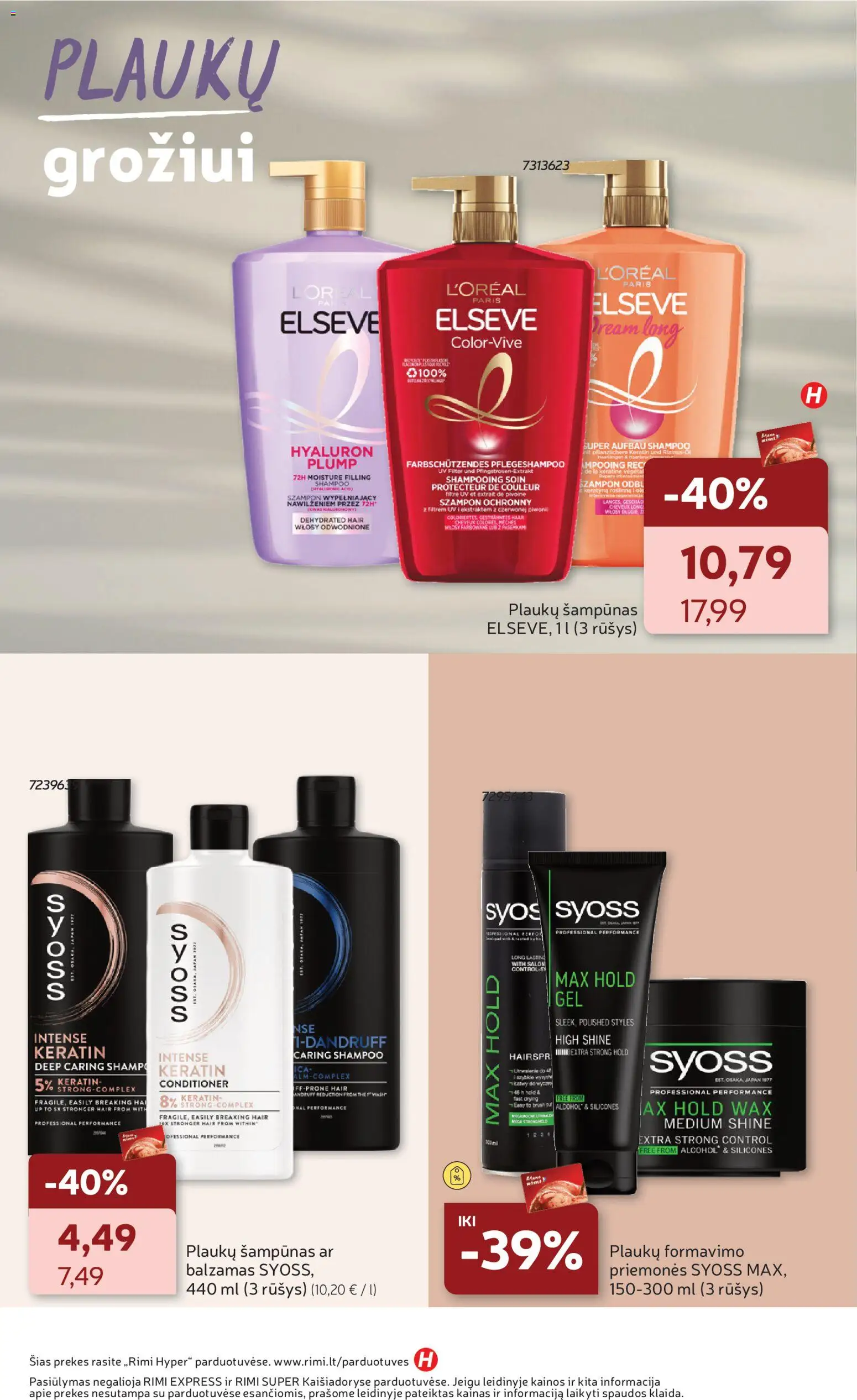 Rimi akcijos nuo 06.01.2026 | Puslapis: 8 | Prekių: Balzamas, Šampūnas