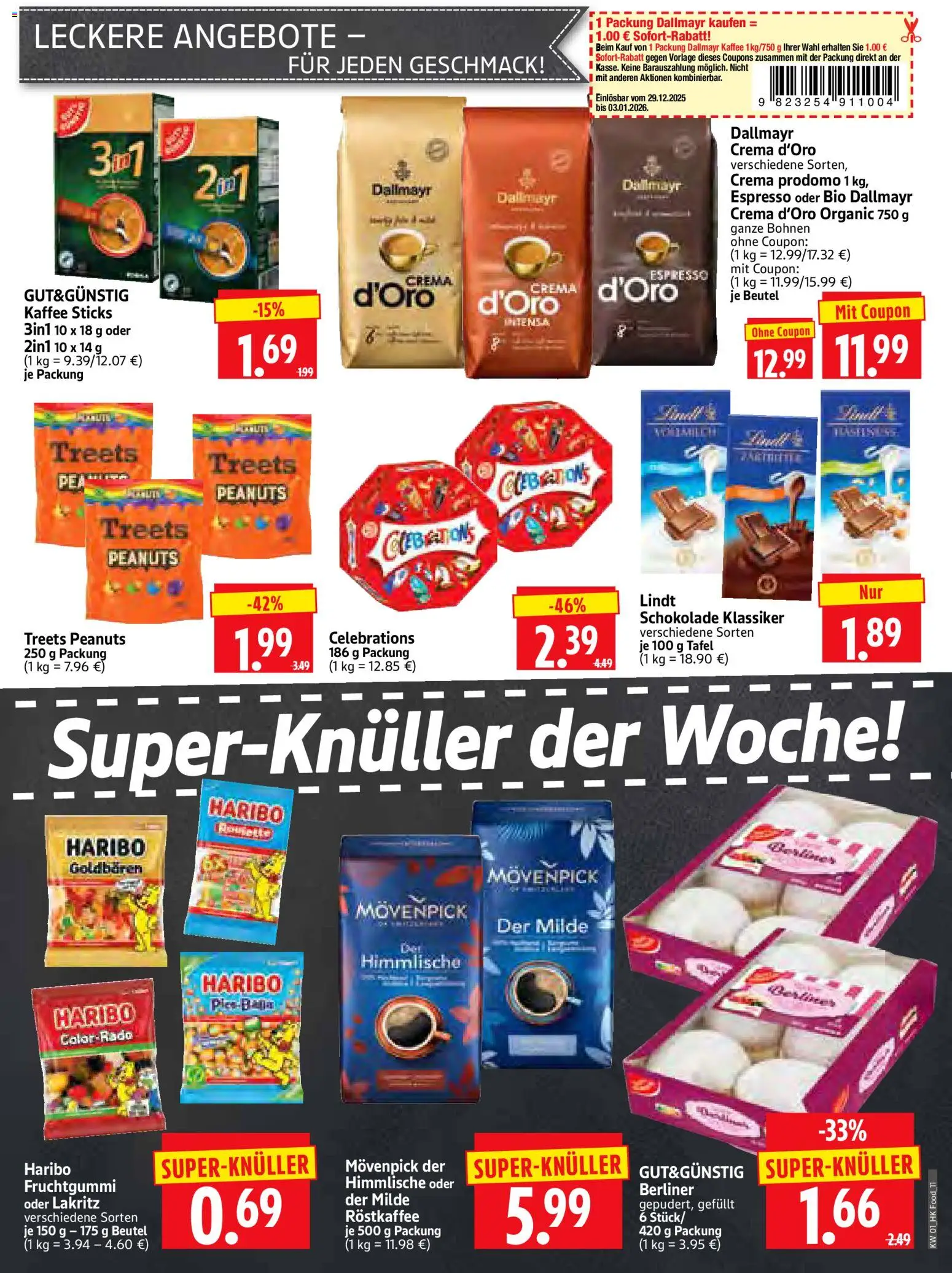 HERKULES Prospekt 	 – gültig ab 29.12.2025 | Seite: 11 | Produkte: Berliner, Kaffee, Schokolade, Dallmayr