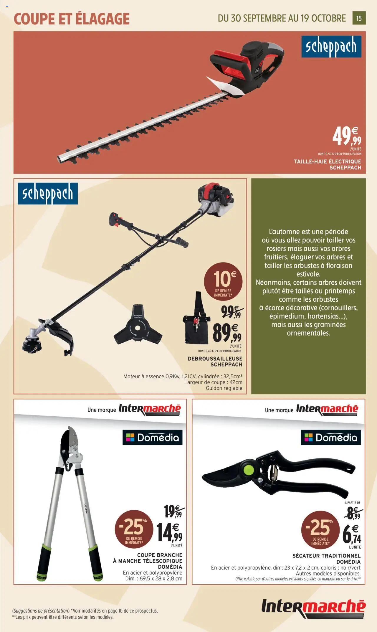  | Page: 15 | Produits: Débroussailleuse, Mais, Sécateur