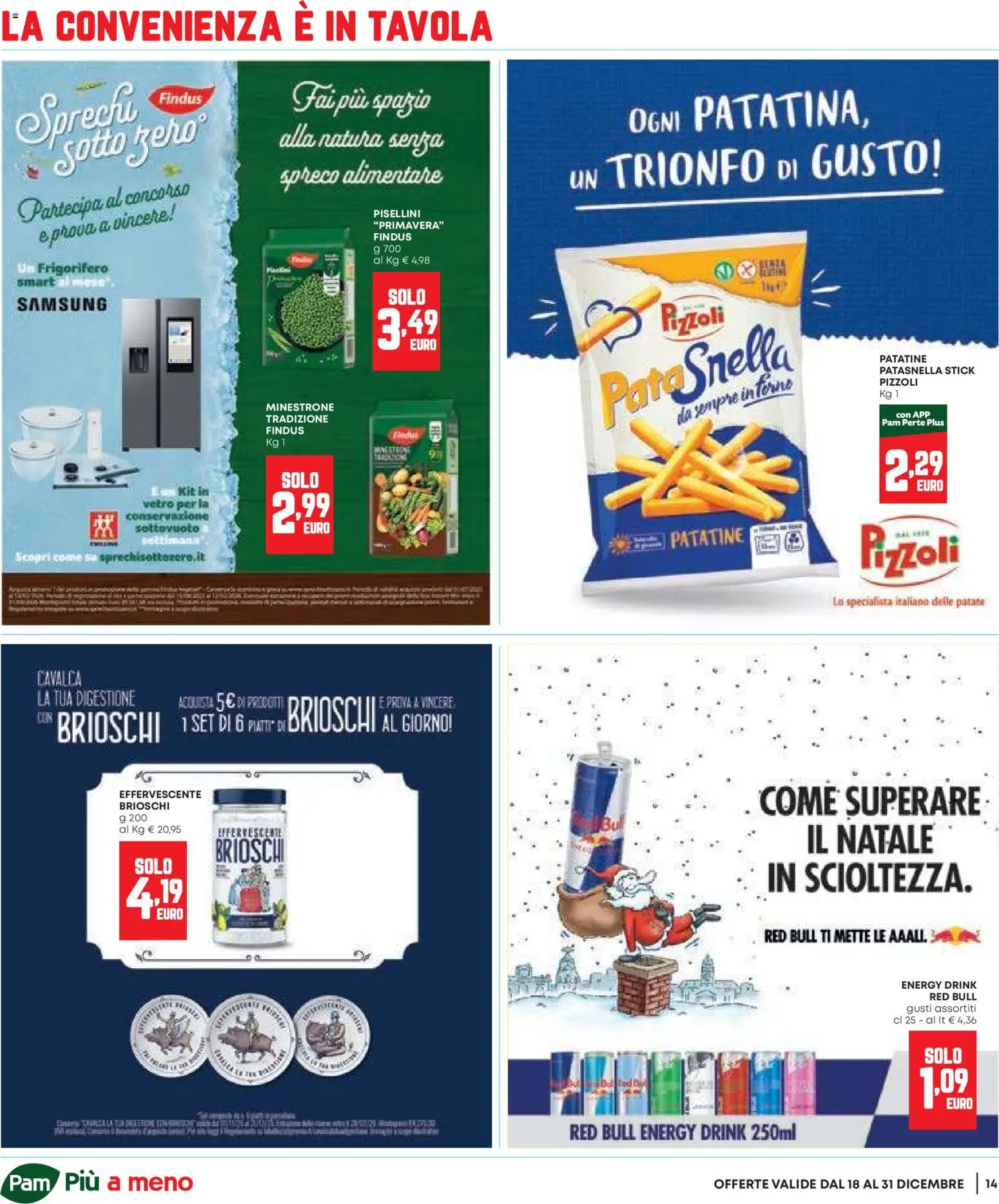 Volantino Panorama del 18.12.2025 | Pagina: 14 | Prodotti: Minestrone, Patatine, Frigorifero, Red Bull