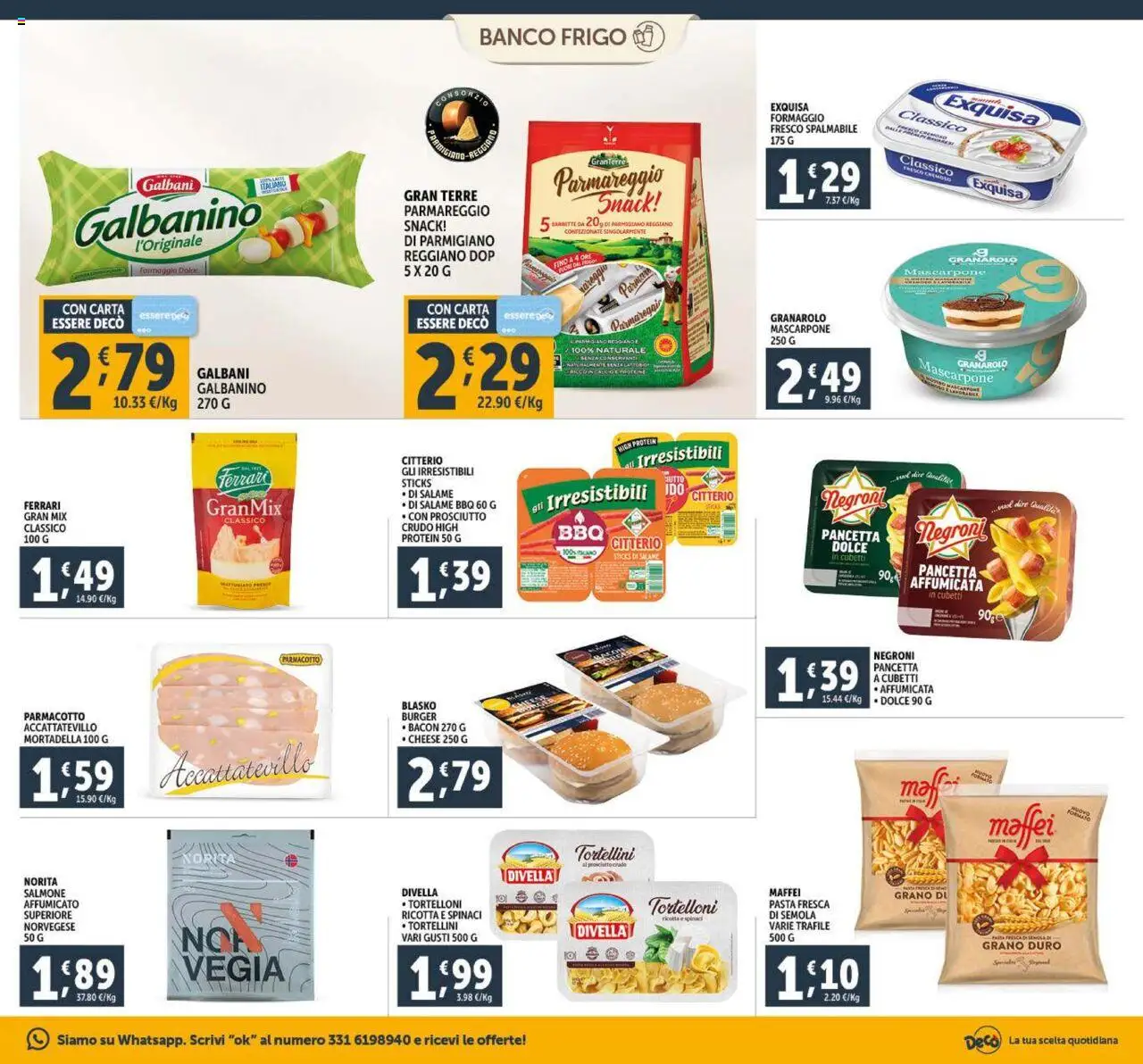 Volantino Decò del 23.09.2025 | Pagina: 9 | Prodotti: Salmone, Pancetta, Formaggio, Mascarpone