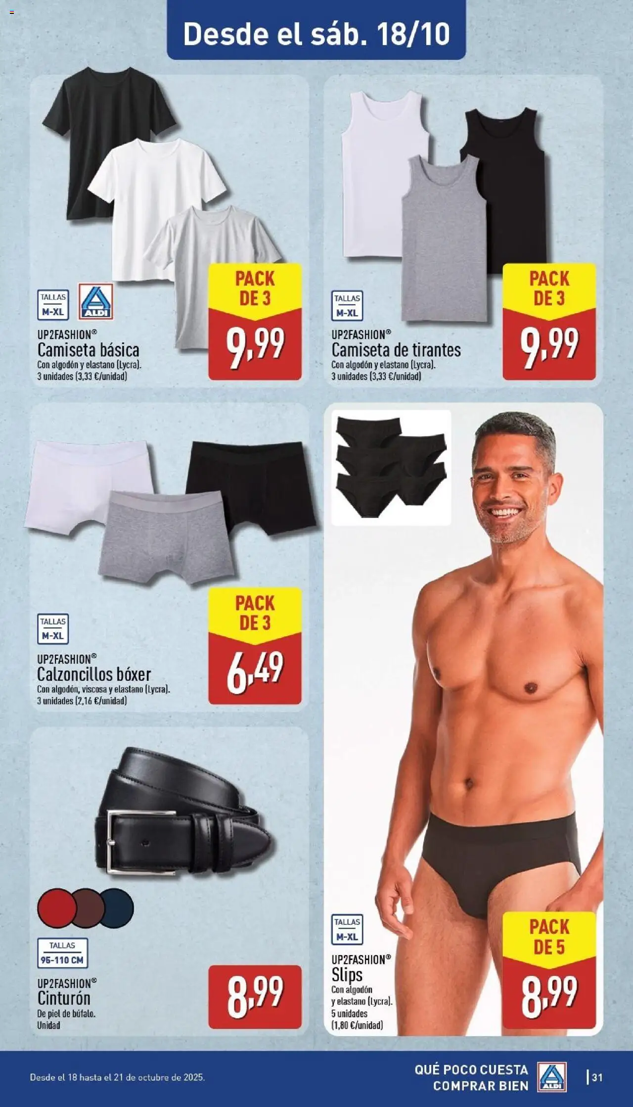 Aldi folleto Canarias │ válido desde el 13.10.2025 | Página: 31 | Productos: Cinturón, Camiseta básica