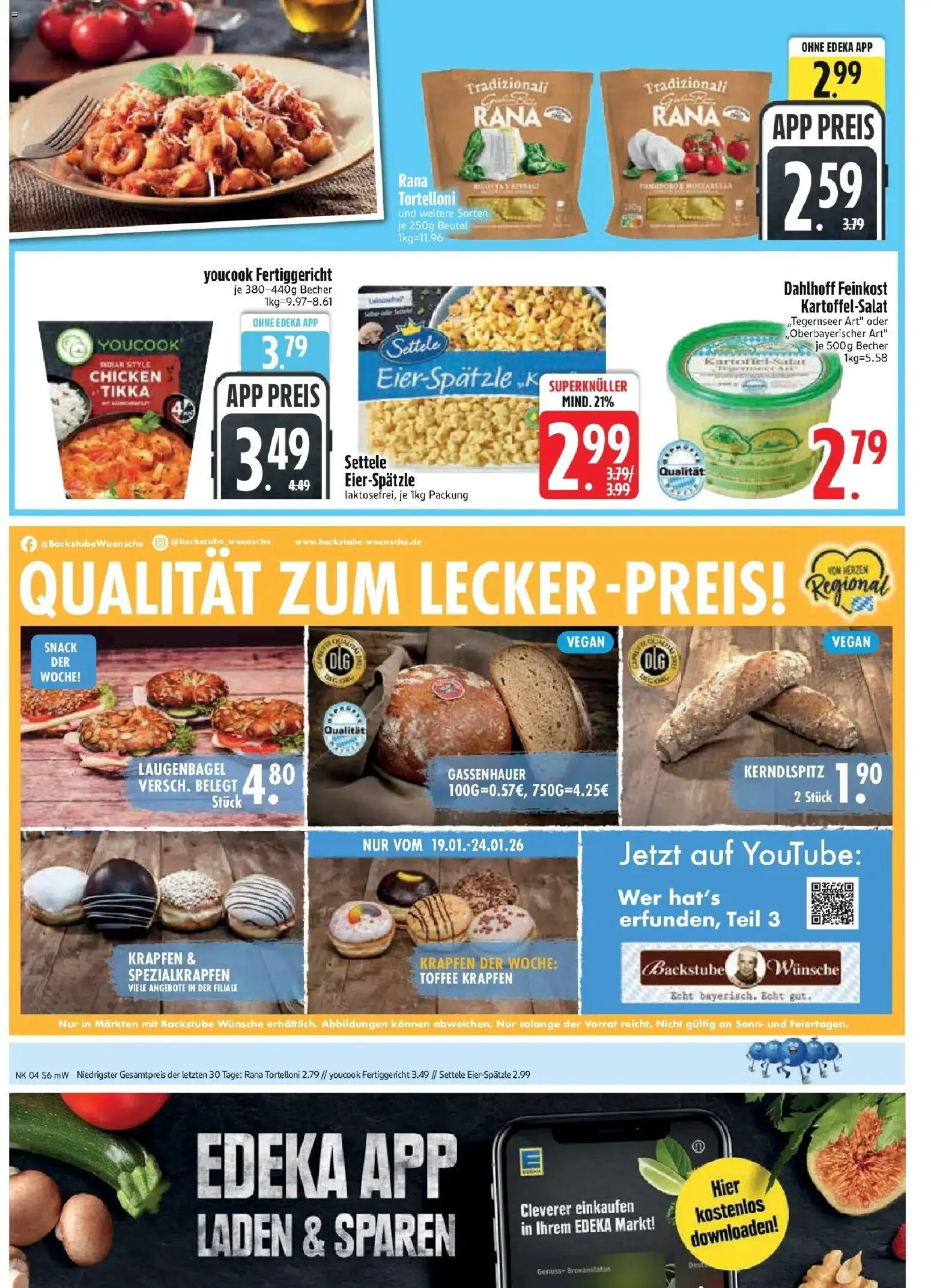 Edeka prospekt Vohburg	 – gültig ab 18.01.2026 | Seite: 8 | Produkte: Youcook, Donuts, Salat