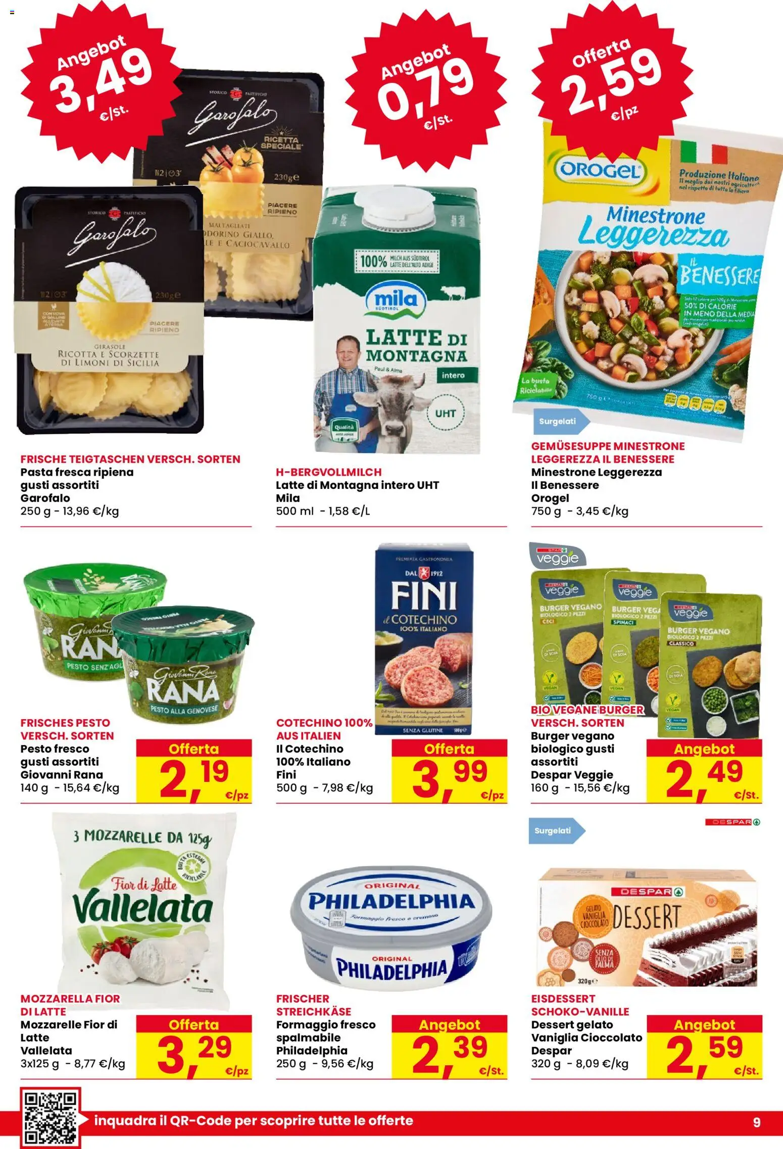 Volantino Despar del 30.10.2025 | Pagina: 9 | Prodotti: Mozzarella, Latte, Pasta, Ricotta