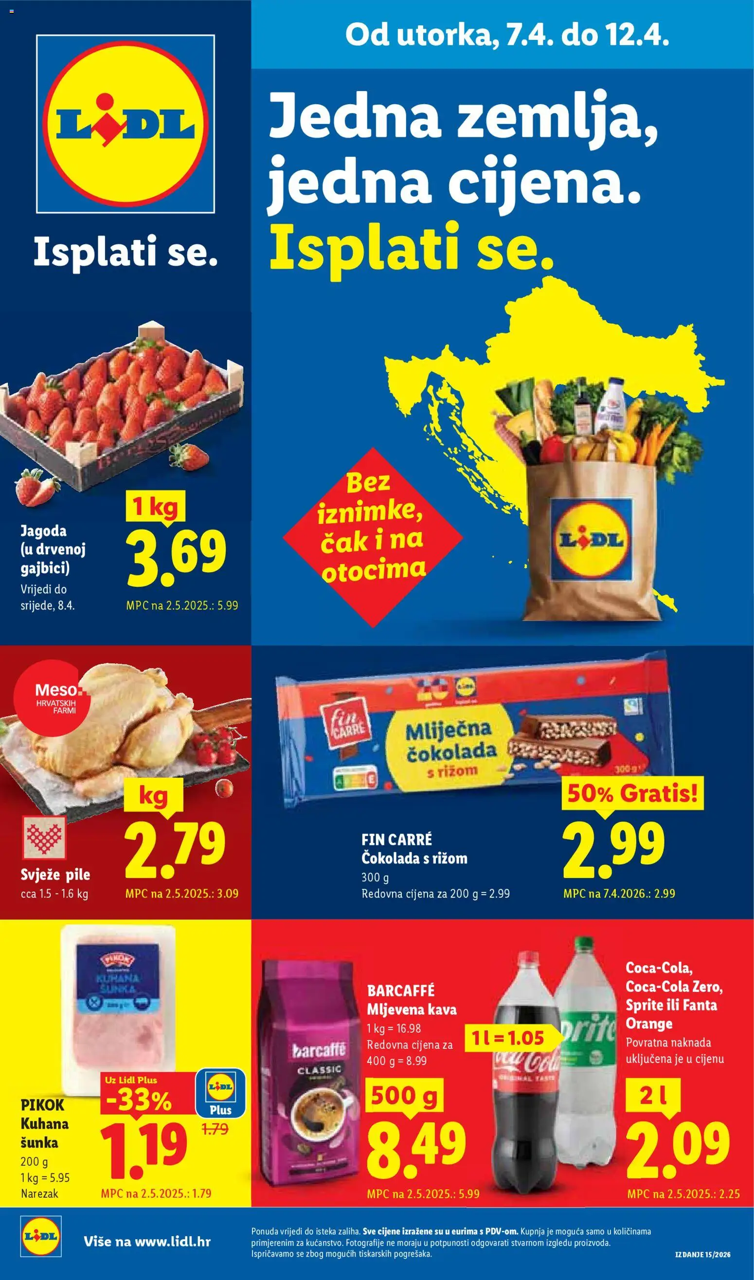 Lidl katalog | vrijedi od 07.04.2026 | Stranica: 1 | Proizvodi: Sprite, Meso, Šunka, Narezak