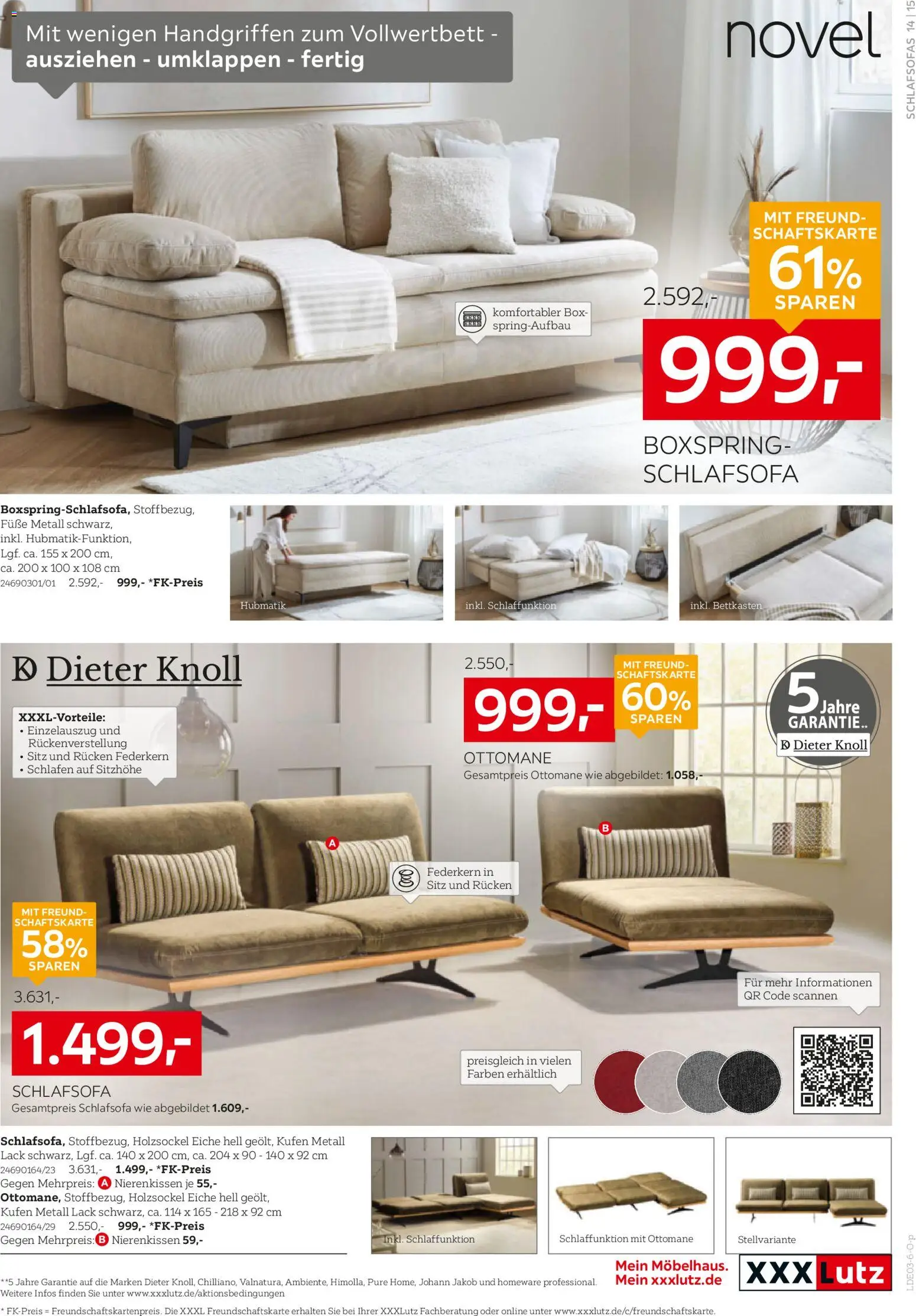 XXXL Lutz Polster Spezial – gültig ab 22.02.2026 | Seite: 15 | Produkte: Schlafsofa, Box