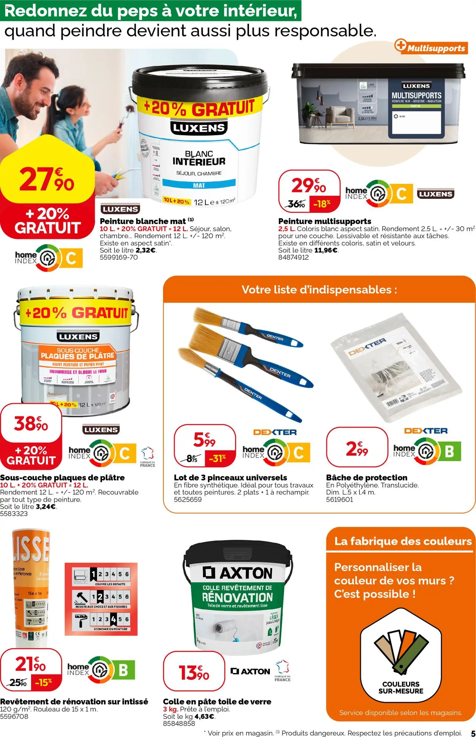 {H1} | Page: 5 | Produits: Peinture Blanche, Plâtre, Rouleau, Papier peint