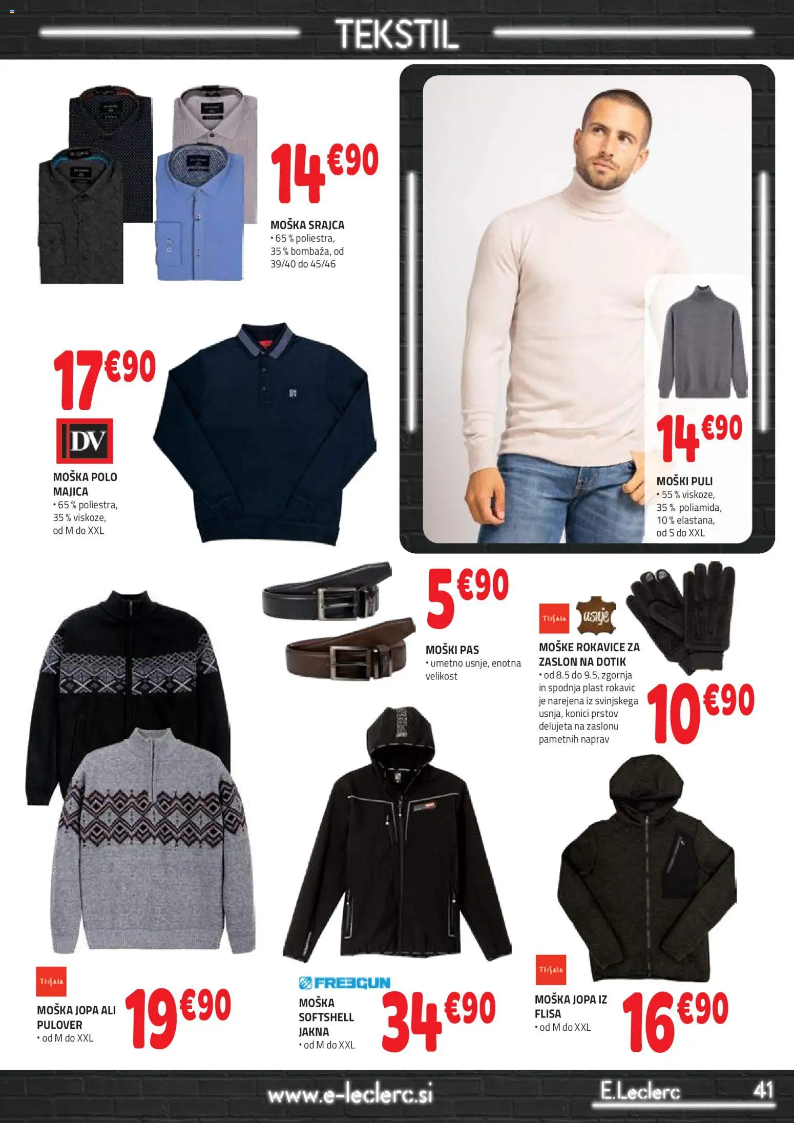 Novi E.leclerc katalog ponudbe – veljaven od 05.11.2025 | Stran: 41 | Izdelki: Pulover, Jakna, Rokavice, Pas
