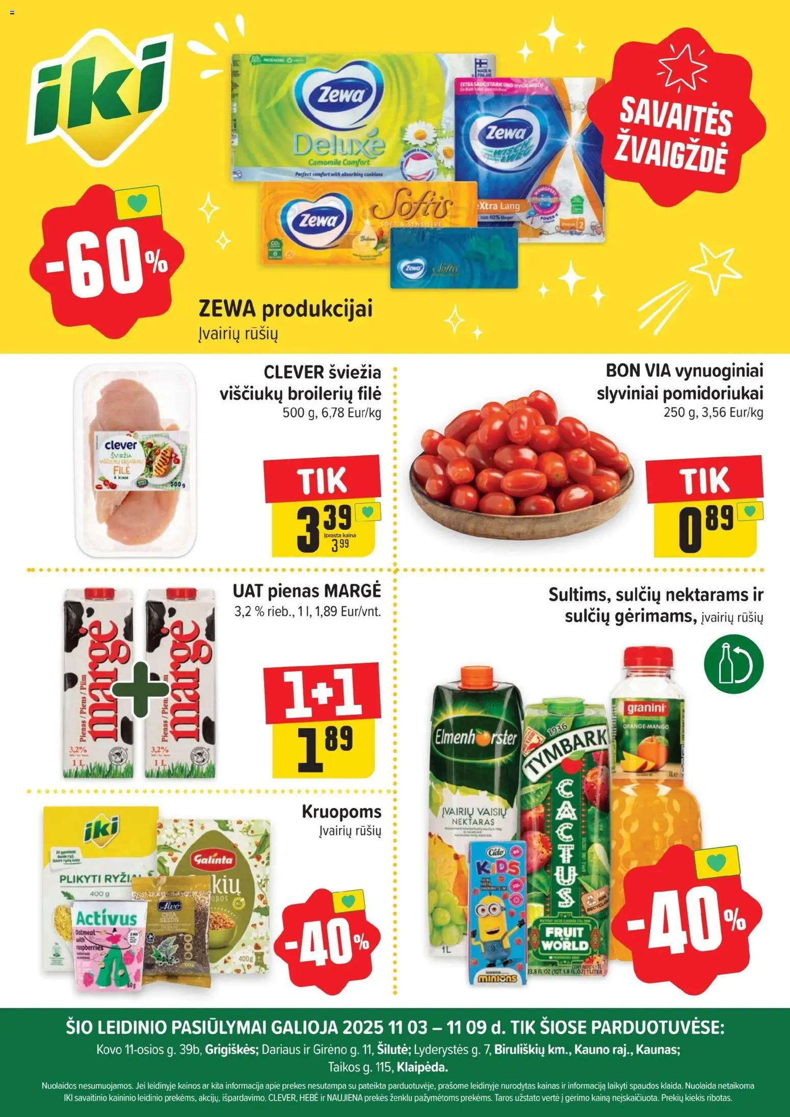 IKI akcijos nuo 03.11.2025 | Puslapis: 1 | Prekių: Pienas