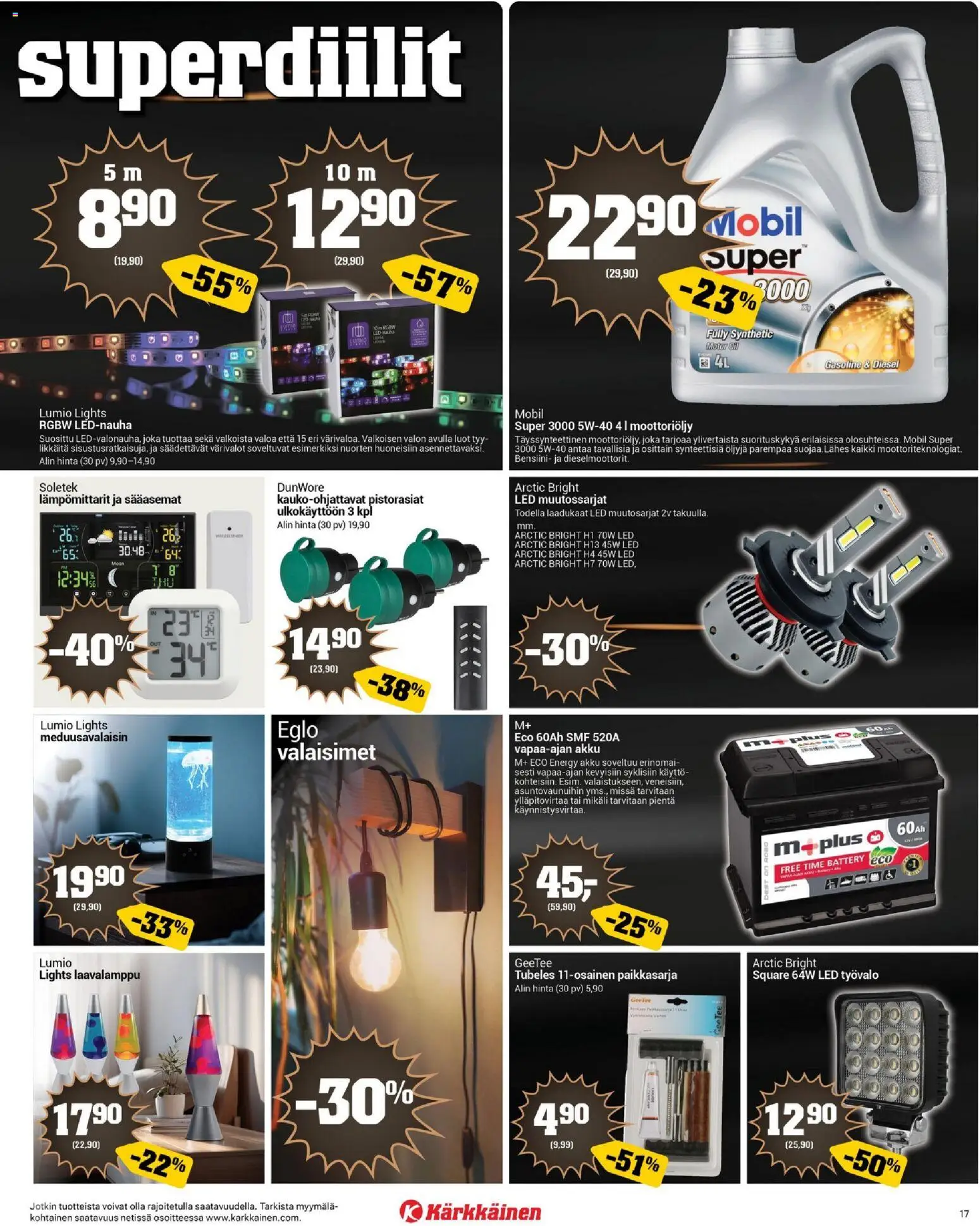 Kärkkäinen - Black Friday – voimassa 19.11.2025 alkaen | Sivu: 17 | Tuotteet: Moottoriöljy, Akku
