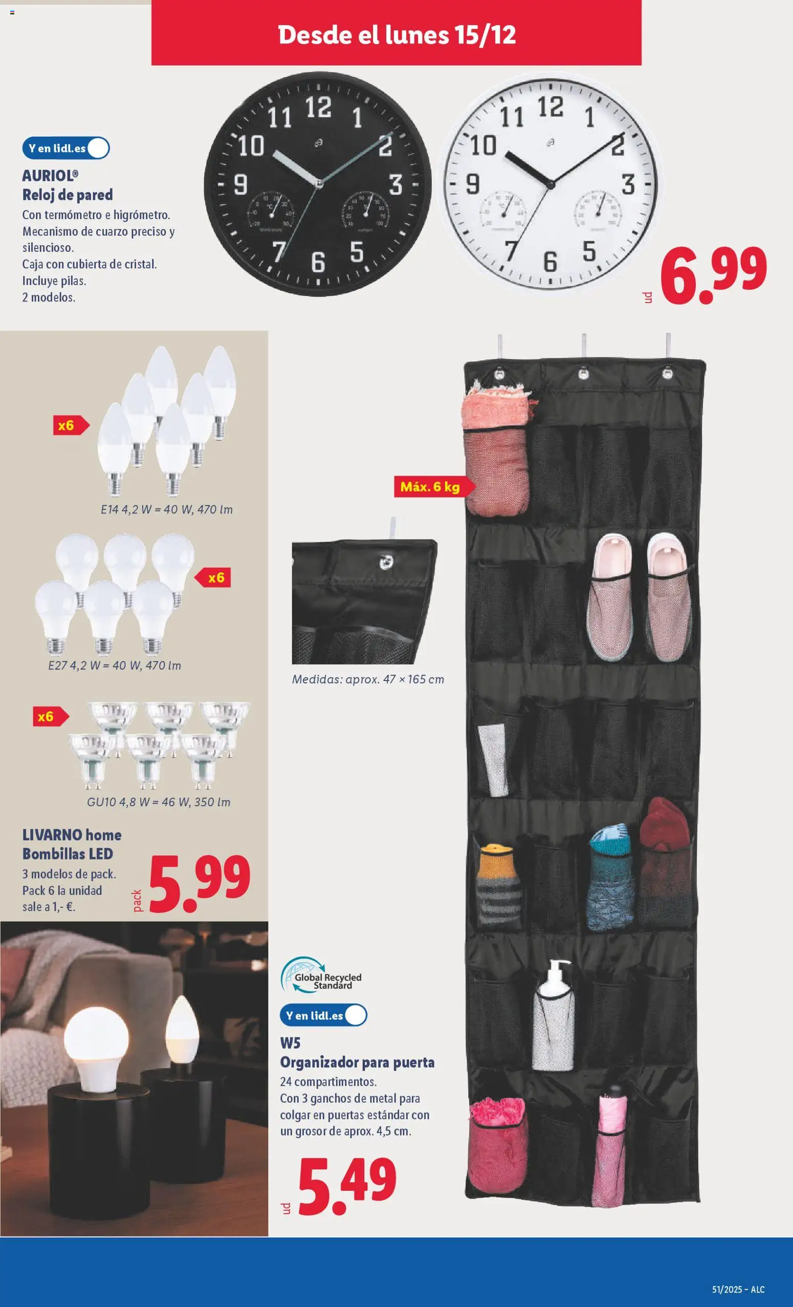 Lidl folleto de bazar │ válido desde el 15.12.2025 | Página: 15 | Productos: Organizador, Reloj, Termómetro, Caja