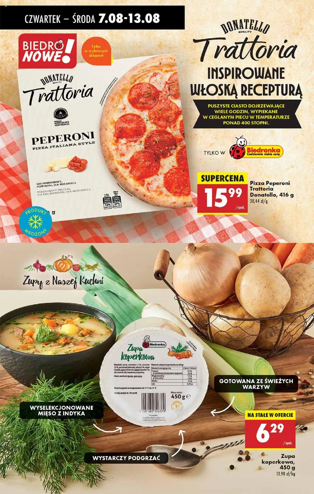 Biedronka gazetka - Oferta W tym tygodniu od 07.08.2025 | Strona: 62 | Produkty: Mięso, Zupa, Olej, Mozzarella