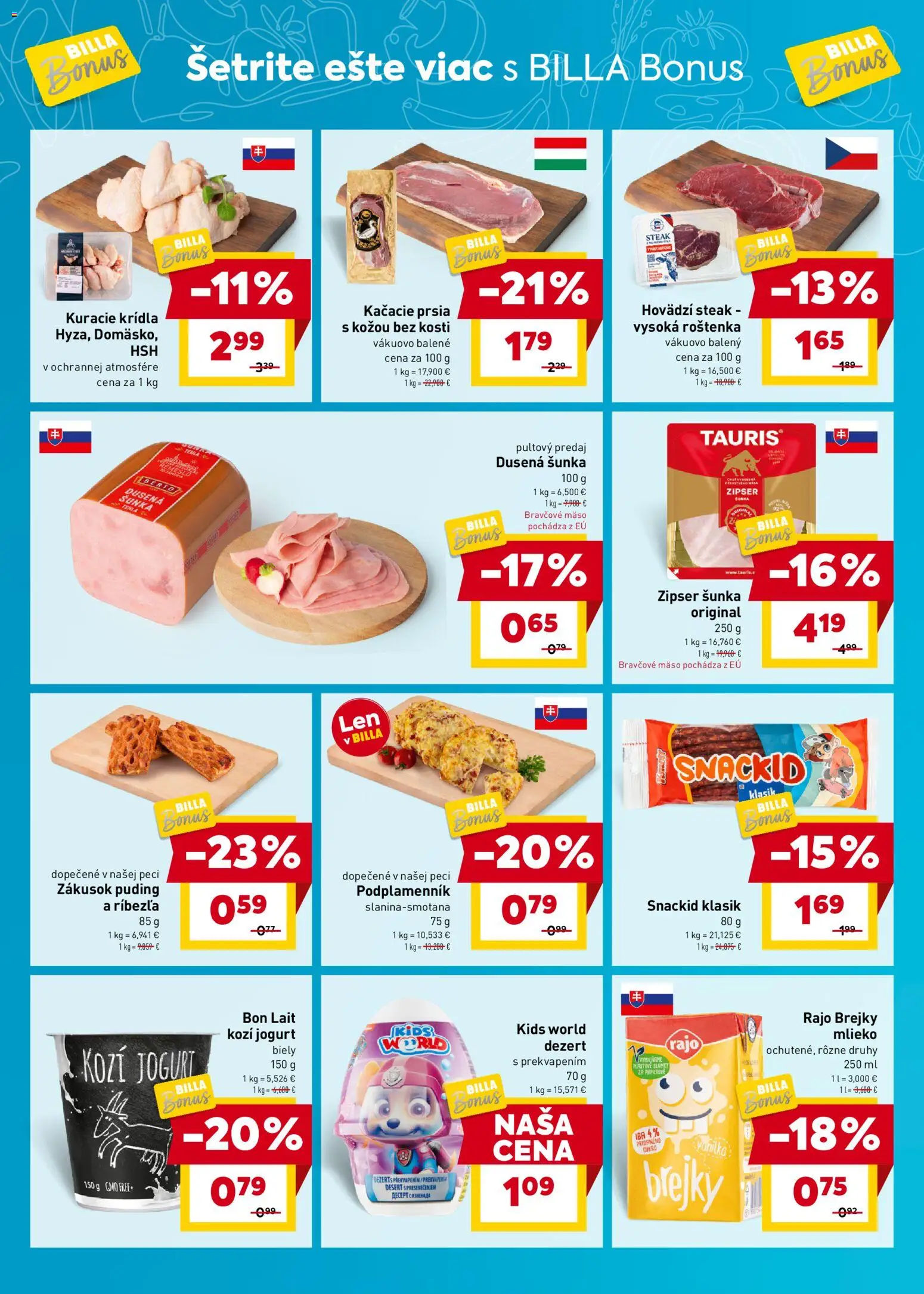 Nové Billa akcie – leták je platný od 18.03.2026 | Strana: 2 | Produkty: Šunka, Bravčové mäso, Steak, Kuracie krídla