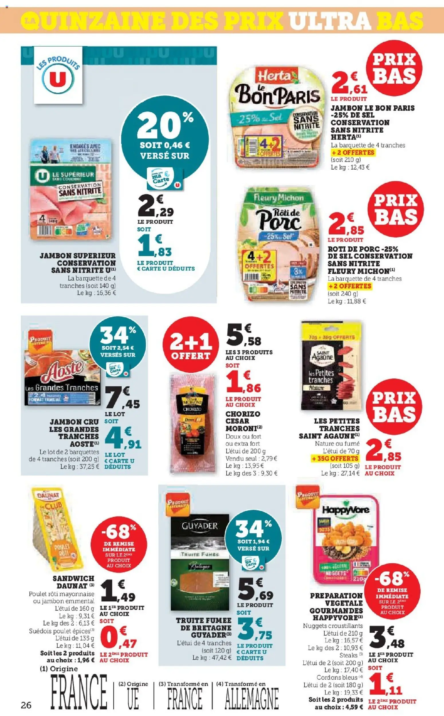 {H1} | Page: 26 | Produits: Sandwich, Truite fumée, Mayonnaise, Porc