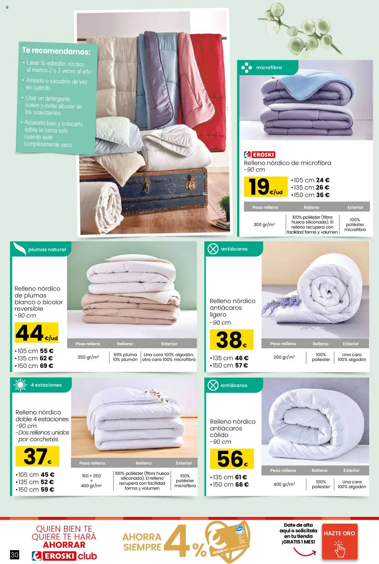Eroski - Oh! Qué chef │ válido desde el 09.10.2025 | Página: 30 | Productos: Edredón, Té, Peso, Cama