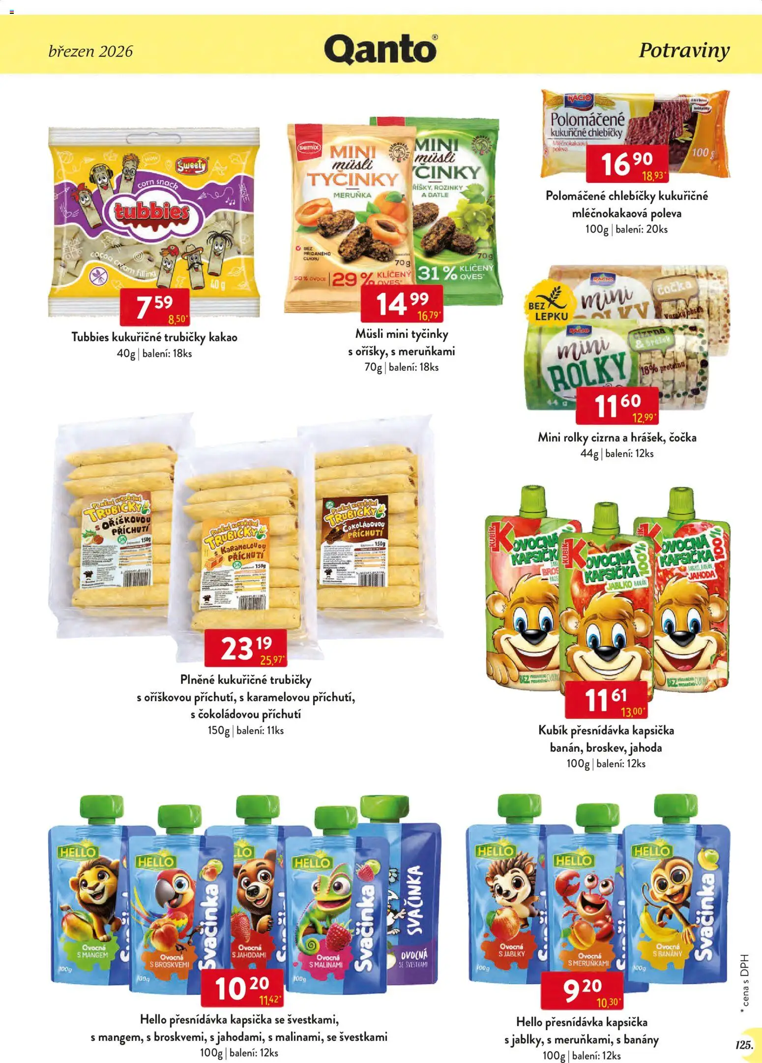 Astur & Qanto leták - Velkoobchod 03/2026 od 01.03.2026 | Strana: 125 | Produkty: Čočka, Ovoce, Tyčinky, Banán