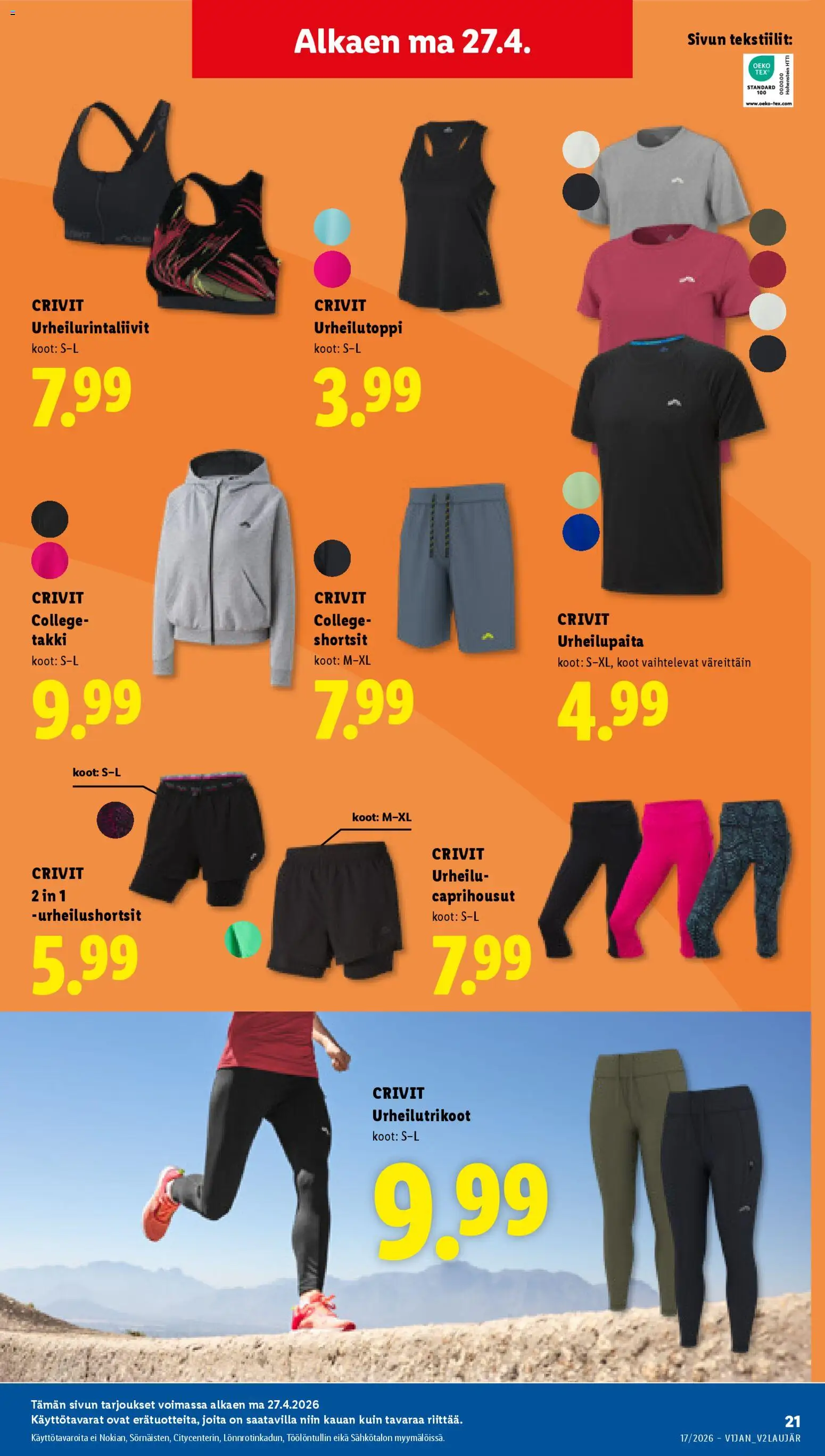 Lidl tarjoukset – voimassa 23.04.2026 alkaen | Sivu: 29 | Tuotteet: Takki, Shortsit