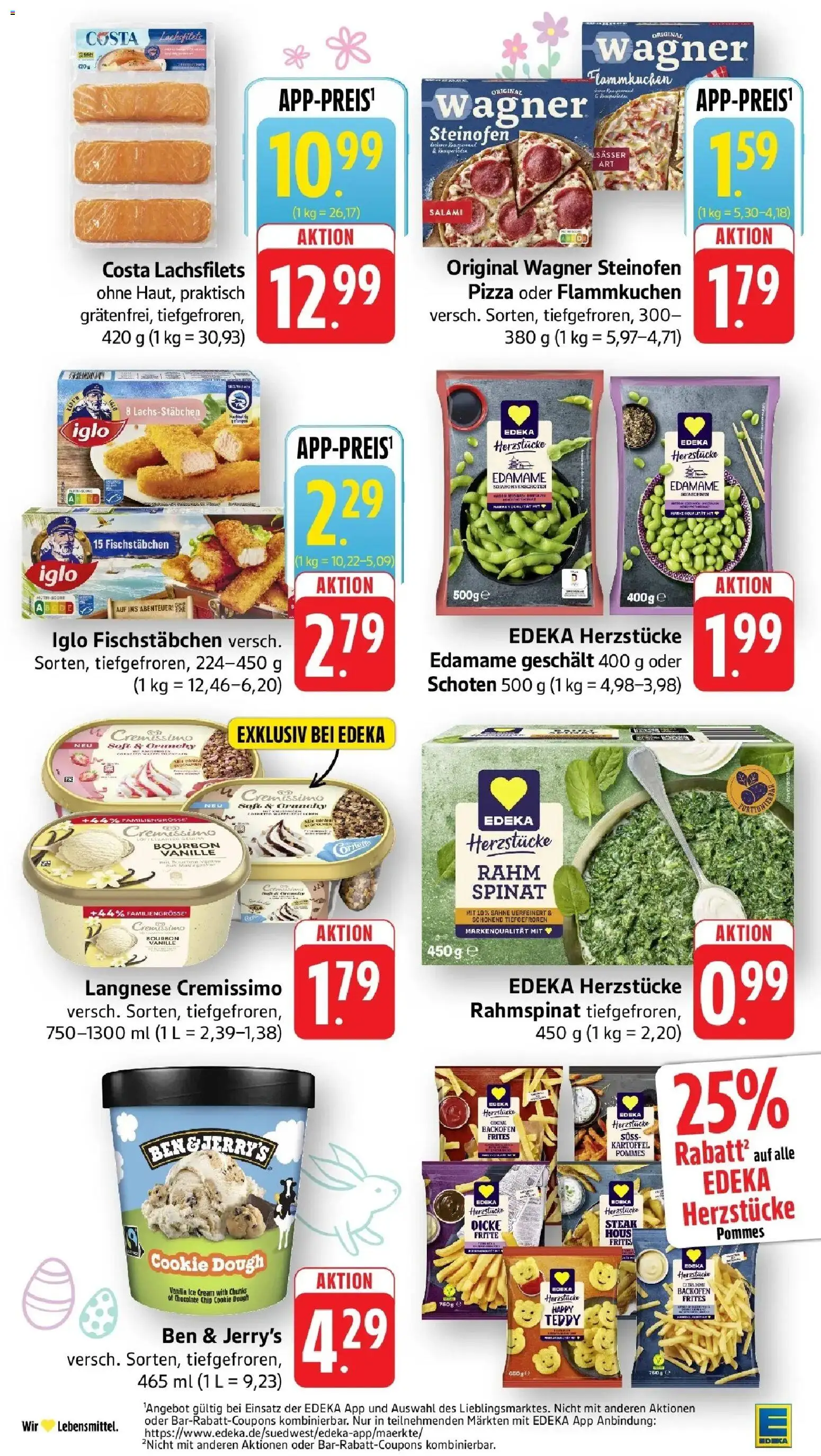 Edeka prospekt Heppenheim	 – gültig ab 23.03.2026 | Seite: 21 | Produkte: Langnese cremissimo, Pommes, Fischstabchen, Bourbon