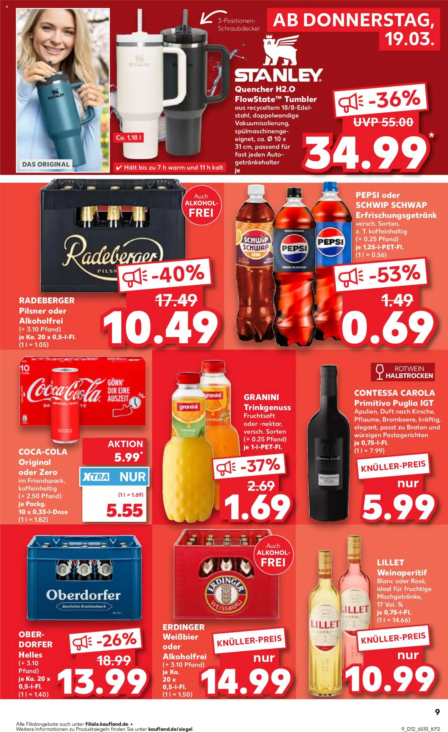 Kaufland Prospekt Köln	 – gültig ab 19.03.2026 | Seite: 9 | Produkte: Erdinger, Weißbier, Schwip schwap, Radeberger pilsner