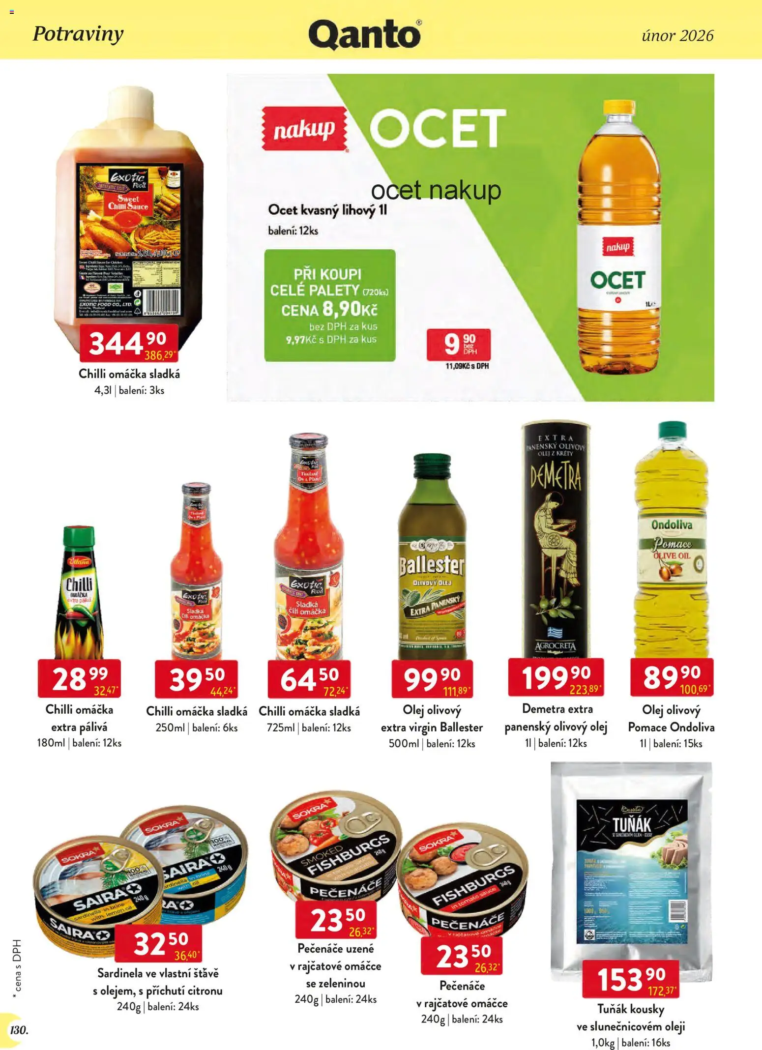 Astur & Qanto leták - Velkoobchod 02/2026 od 01.02.2026 | Strana: 130 | Produkty: Tuňák, Olej, Ocet, Potraviny