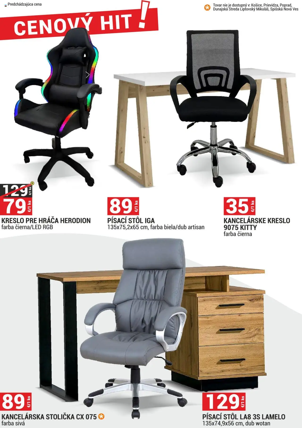Merkury Market nábytok, sedačky, matrace │ platný od 01.08.2025 | Strana: 11 | Produkty: Kancelárska stolička, Stôl, Písací stôl