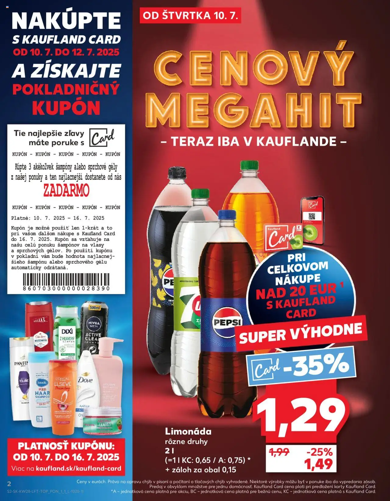 Kaufland Partizánske │ platný od 10.07.2025 | Strana: 2 | Produkty: Nivea, Old Spice, Šampón, Med