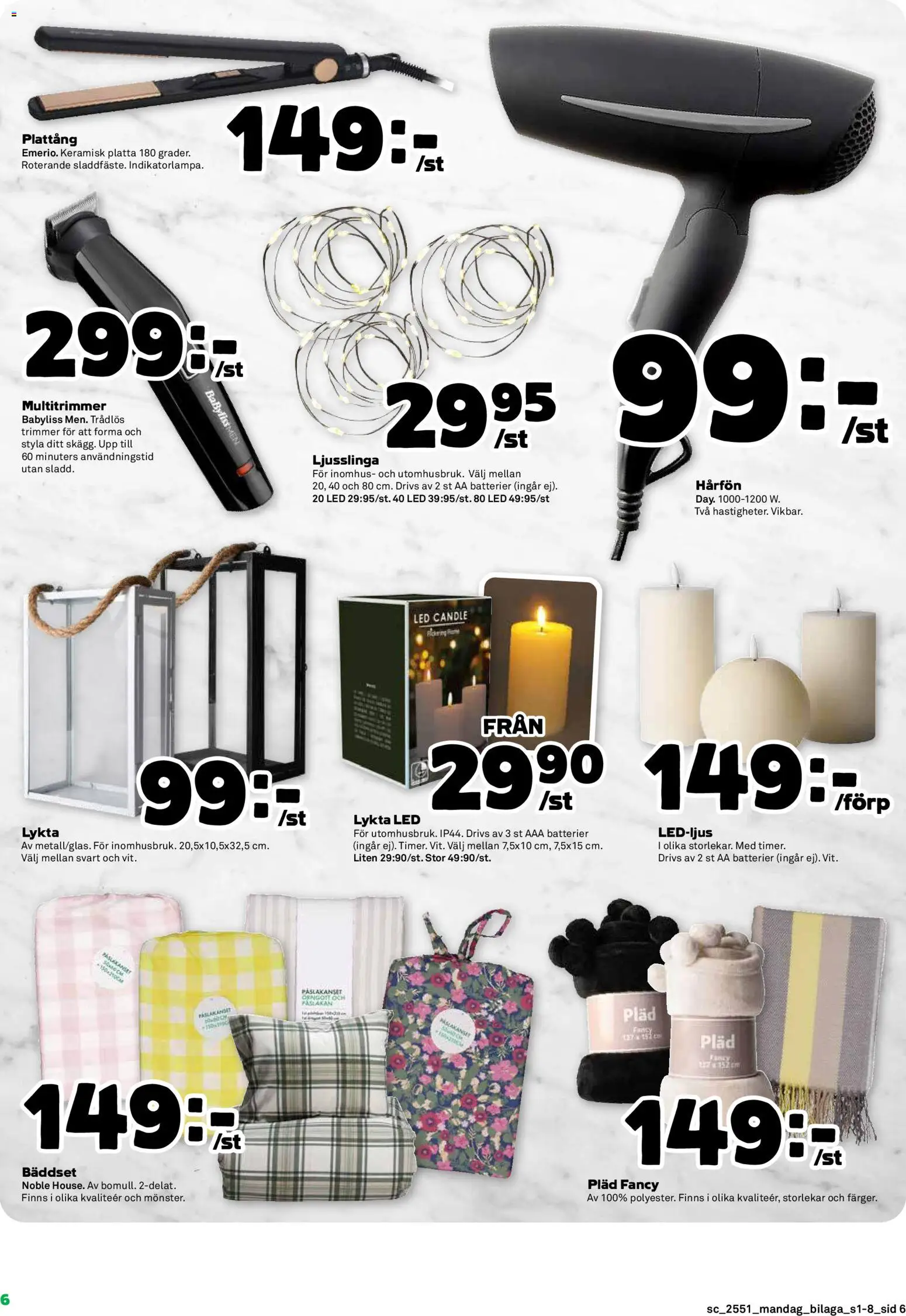 Stora Coop reklamblad aktuell från 15.12.2025 | Sida: 22 | Produkter: Batterier, Trimmer, Bäddset, Ljusslinga