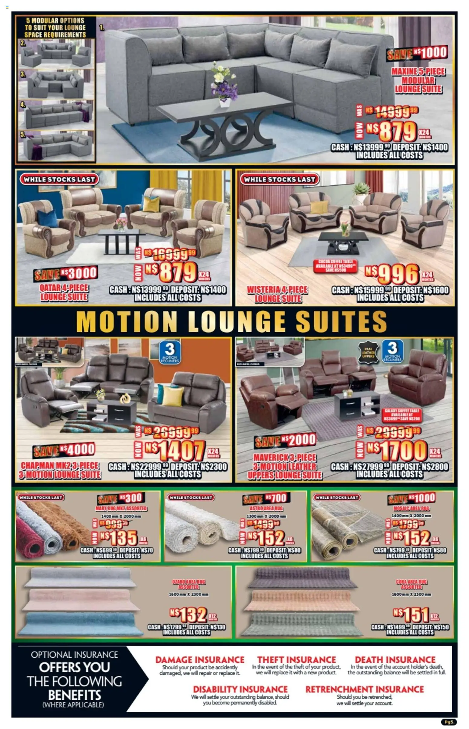 New Lewis Stores catalogue – valid from 23.02.2026 | Page: 5 | Products: Sim, Rug, Coffee table, Lounge suite