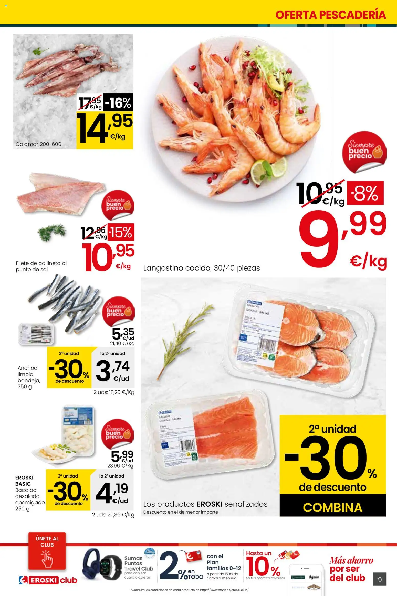 Eroski - Siempre a buen precio Center │ válido desde el 12.02.2026 | Página: 9 | Productos: Filete, Anchoa, Langostino