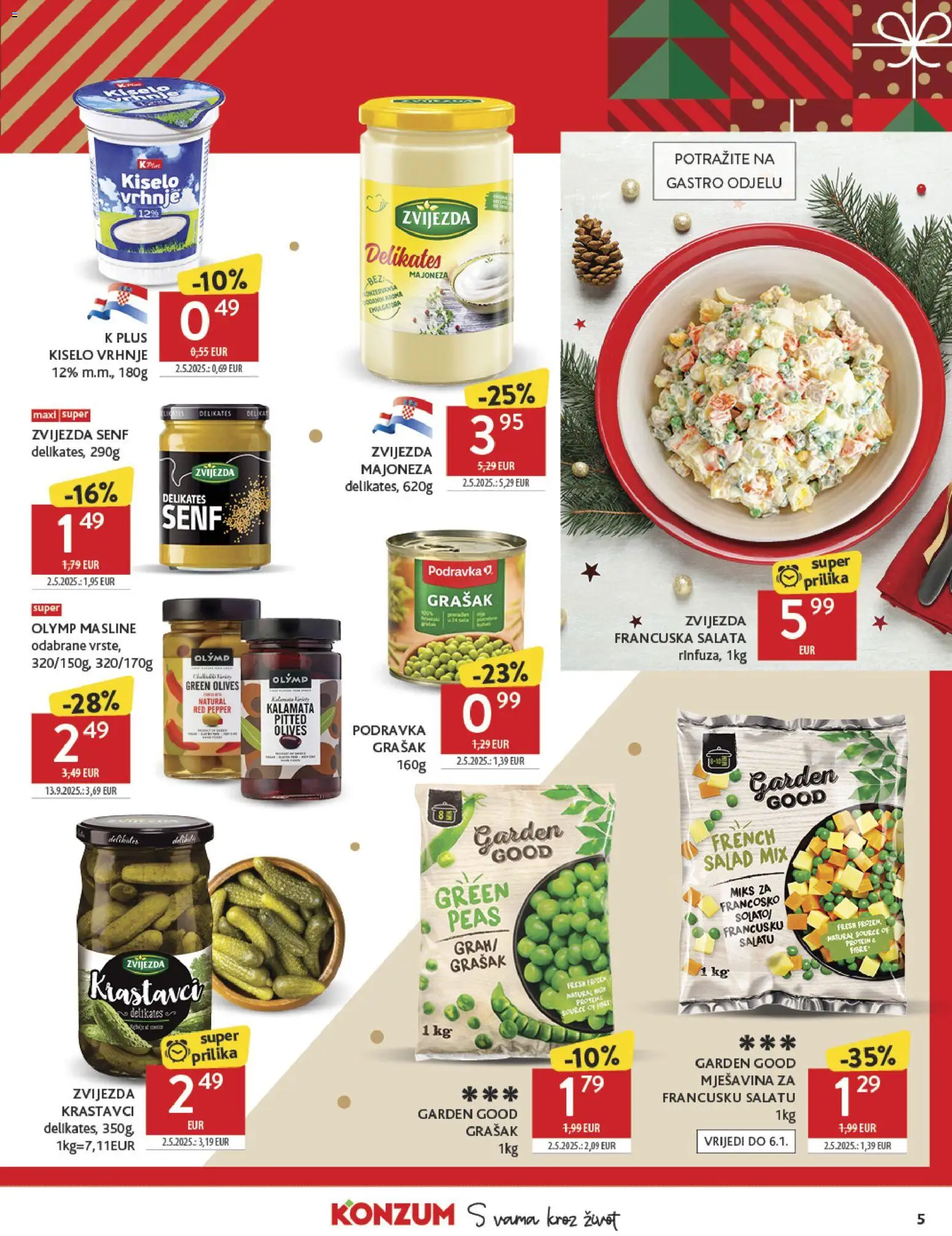 Konzum HR akciós ujság - amely érvényes a következő dátumtól: 17.12.2025 | Oldal: 5 | Termékek: Protein, Saláta