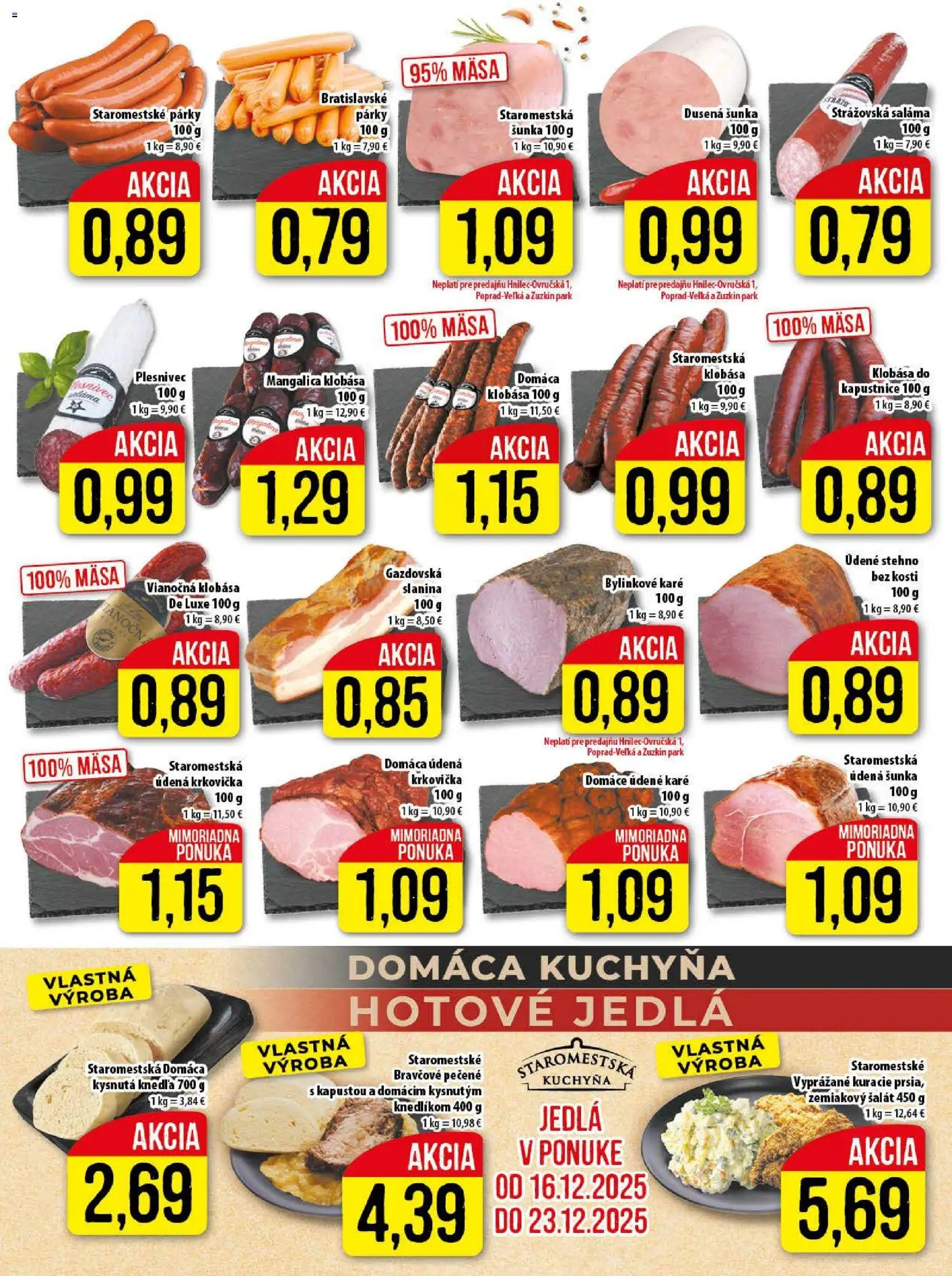 Nové Klas akcie – leták je platný od 15.12.2025 | Strana: 7 | Produkty: Kuchyňa, Saláma, Klobása, Šalát