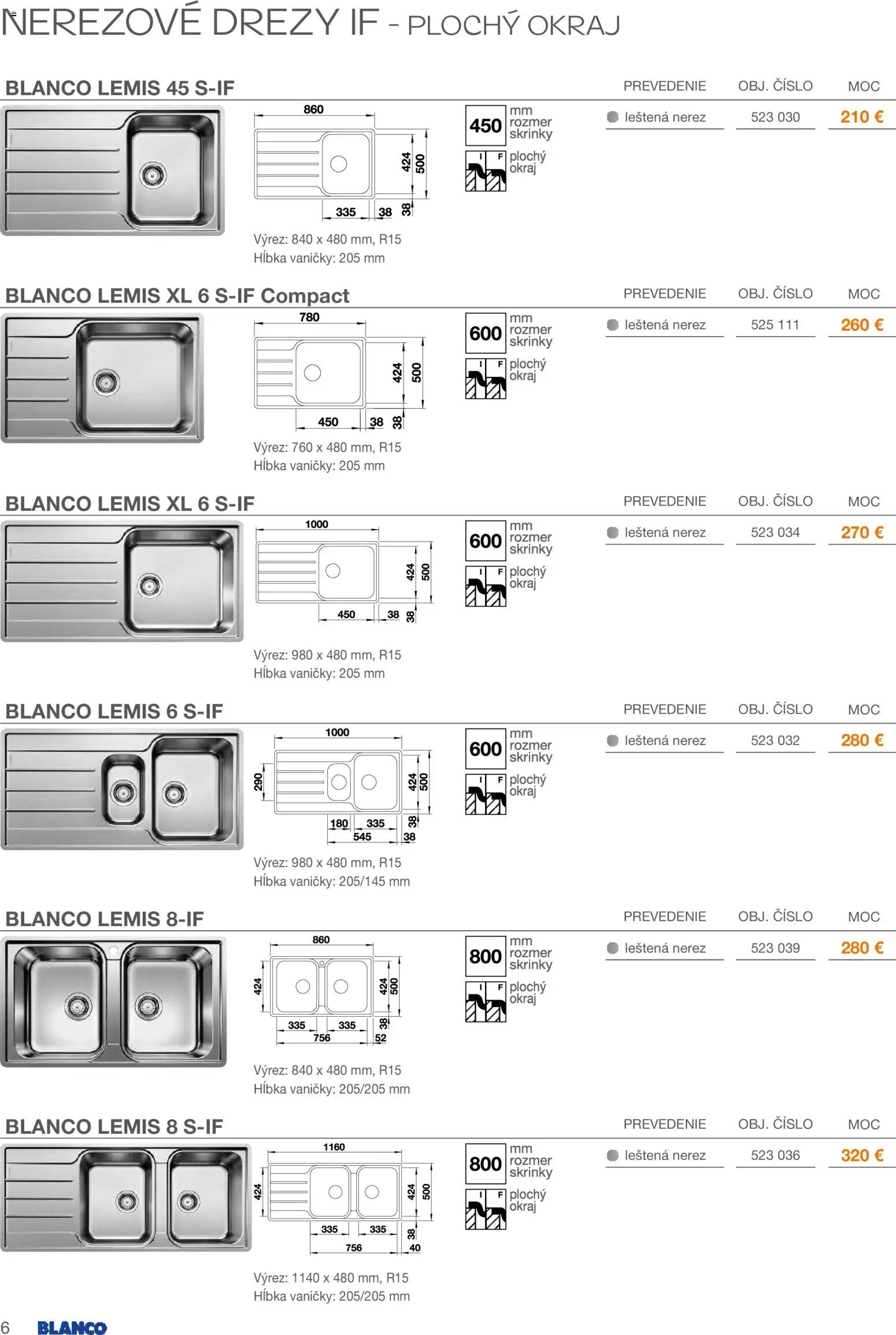 Nové Blanco akcie – leták je platný od 01.02.2026 | Strana: 6 | Produkty: Drezy
