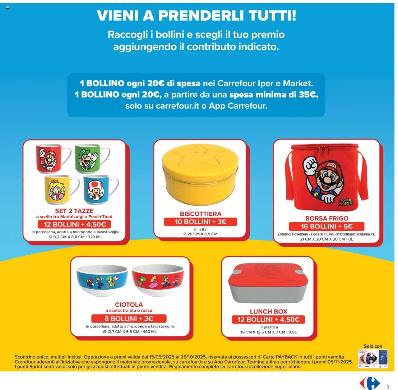 Volantino Carrefour del 15.09.2025 | Pagina: 3 | Prodotti: Microonde, Lavastoviglie, Borsa, Ciotola