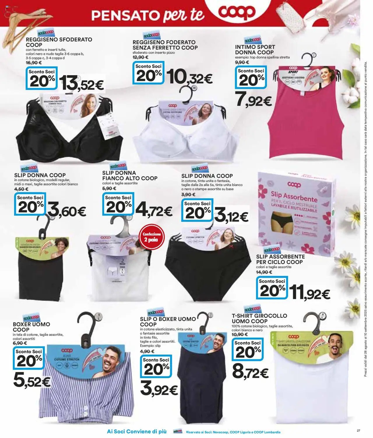 Volantino Ipercoop del 28.08.2025 | Pagina: 27 | Prodotti: Tè, Slip, Boxer, Data