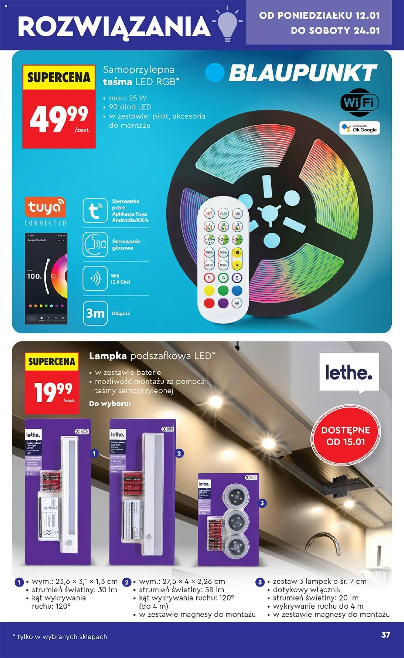 Biedronka gazetka - Hity i inspiracje od 10.01.2026 | Strona: 39 | Produkty: Baterie, Lampa, Taśma LED