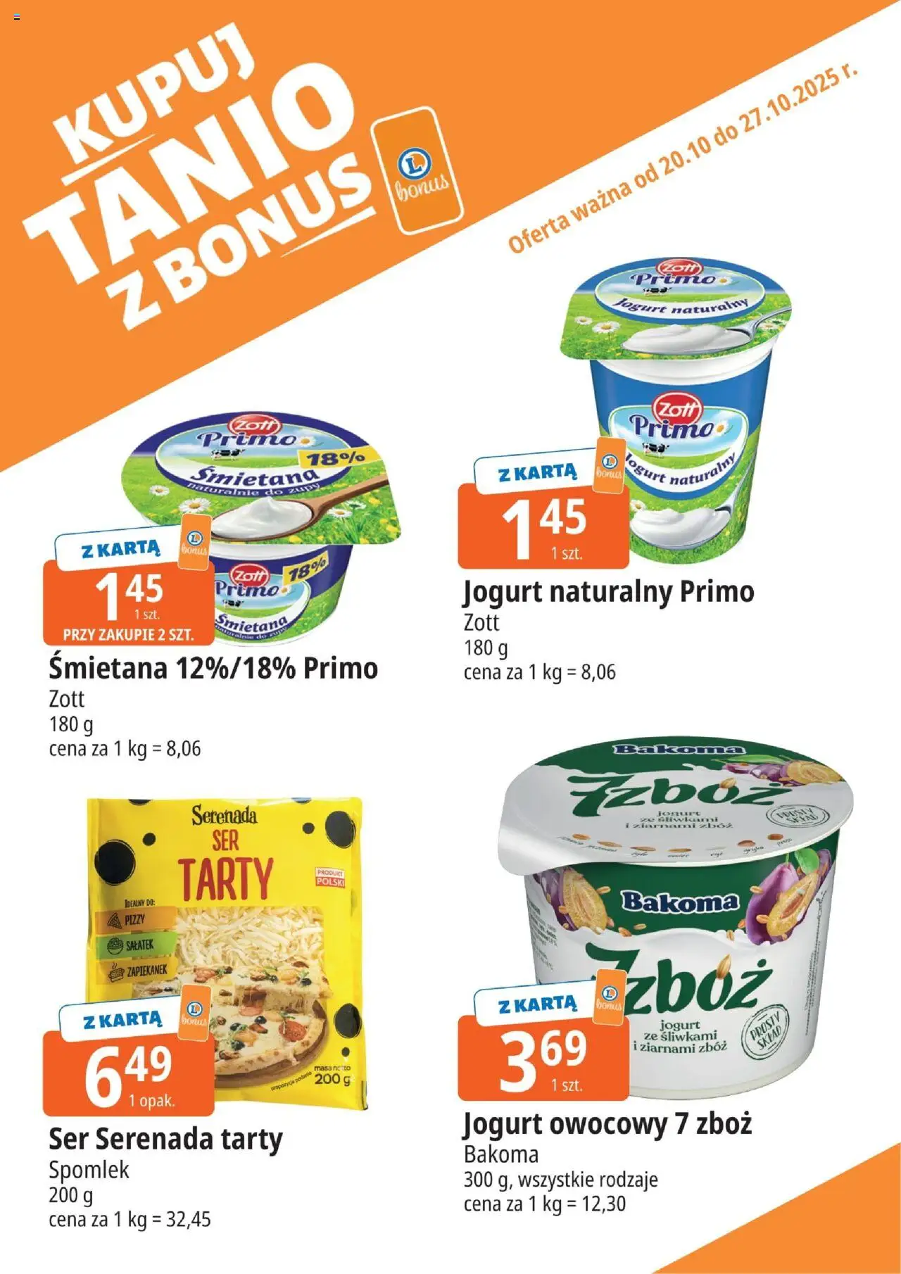 E.Leclerc Gazetka - Radom kupony dodatkowe od 20.10.2025 | Strona: 2 | Produkty: Karta, Jogurt owocowy, Ser, Jogurt