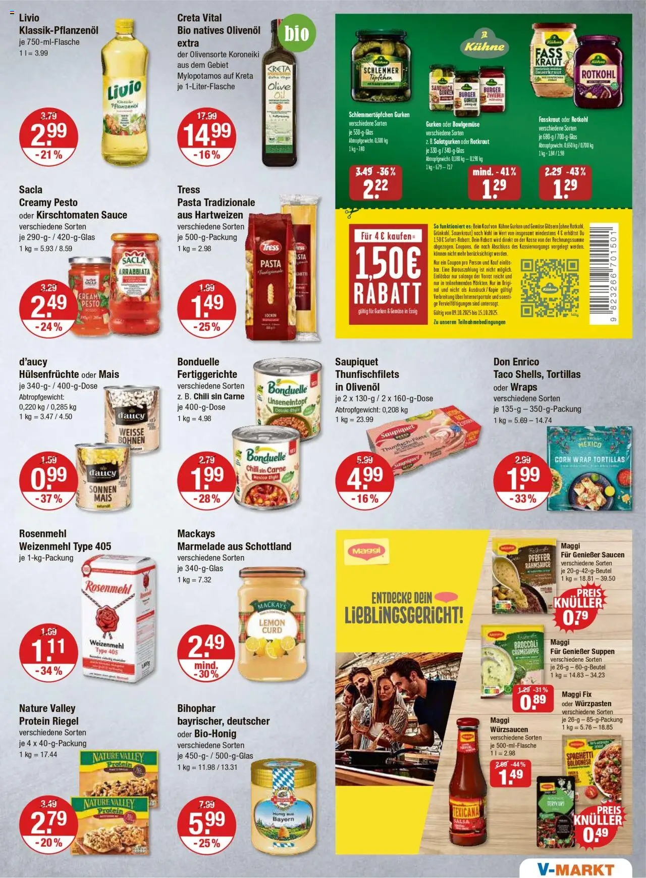 V-Markt - Schwaben / Oberbayern – gültig ab 09.10.2025 | Seite: 7 | Produkte: Maggi, Kraut, Pasta, Gurken