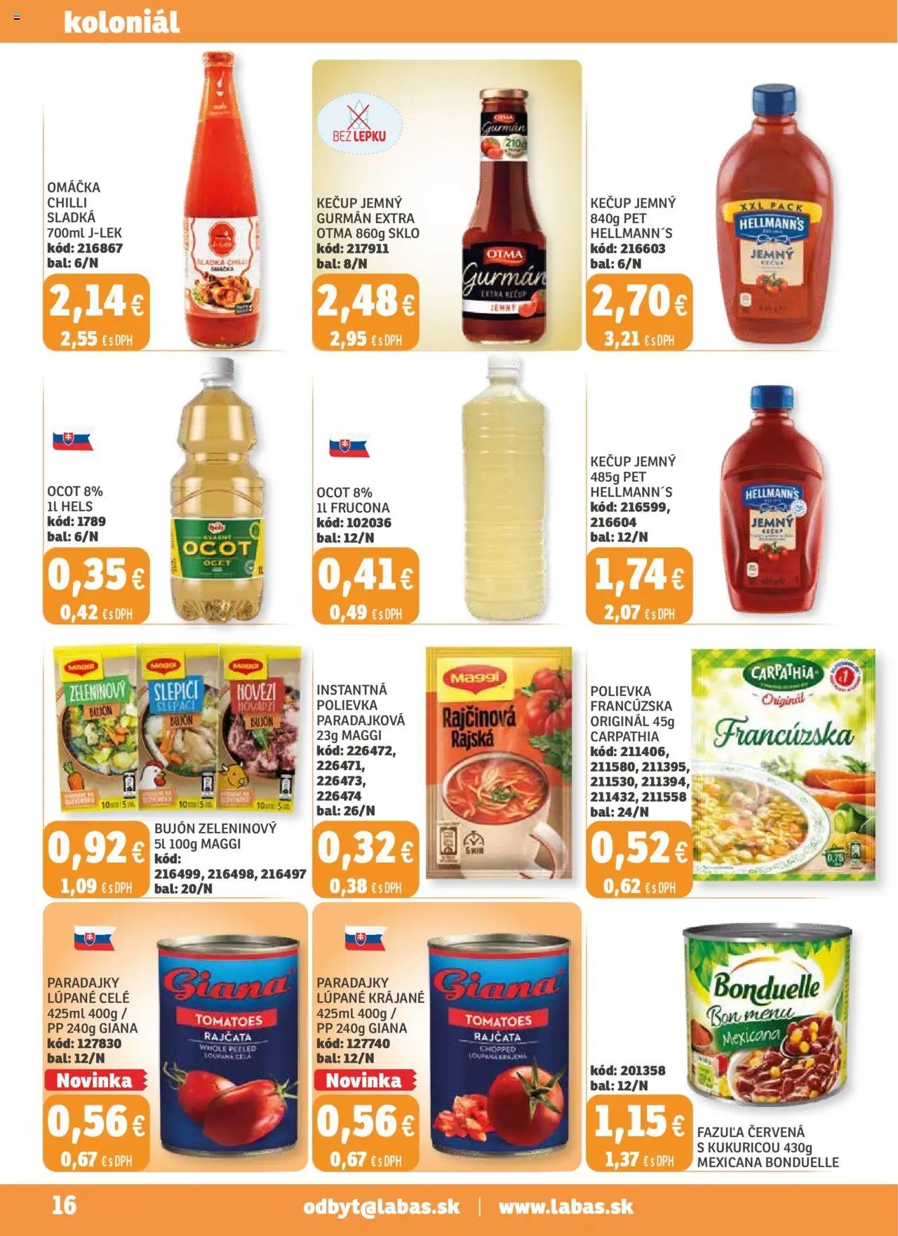 Labaš magazín │ platný od 25.07.2025 | Strana: 16 | Produkty: Paradajky, Chilli, Kečup, Ocot