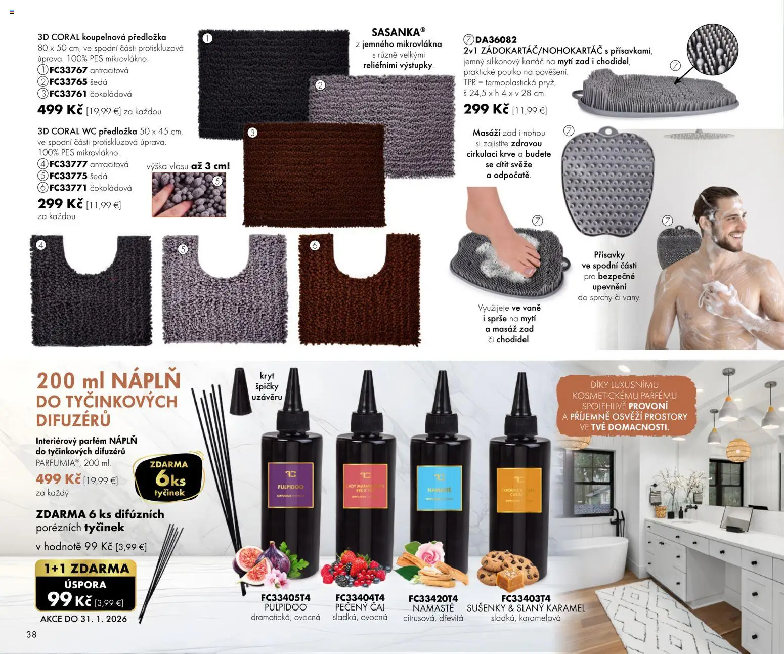 Nové Dedra akcie – leták je platný od 01.01.2026 | Strana: 38 | Produkty: Čaj, Wc, Parfém