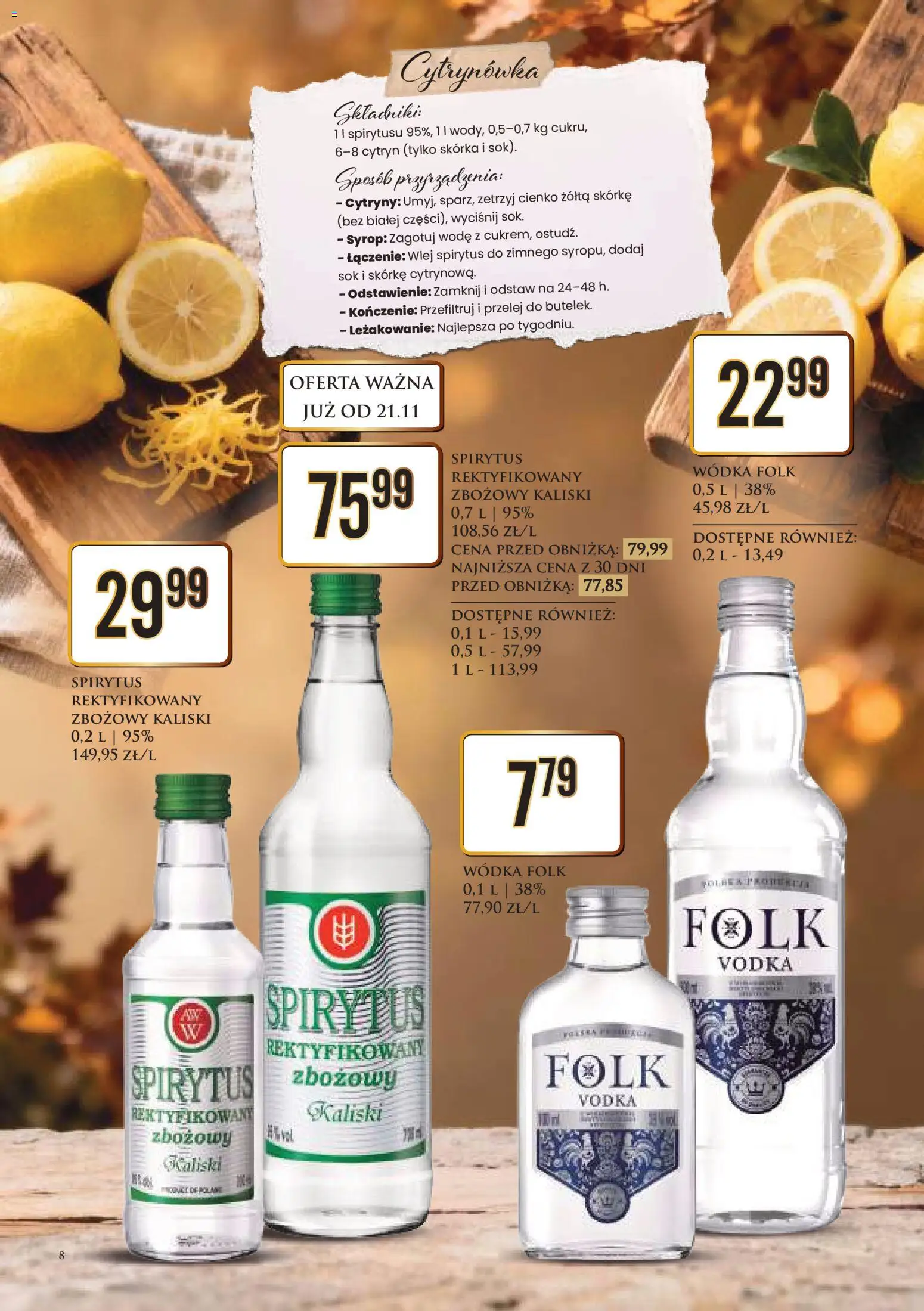 Dino Gazetka alkoholowa od 21.11.2025 | Strona: 8 | Produkty: Syrop, Spirytus rektyfikowany, Vodka, Wódka