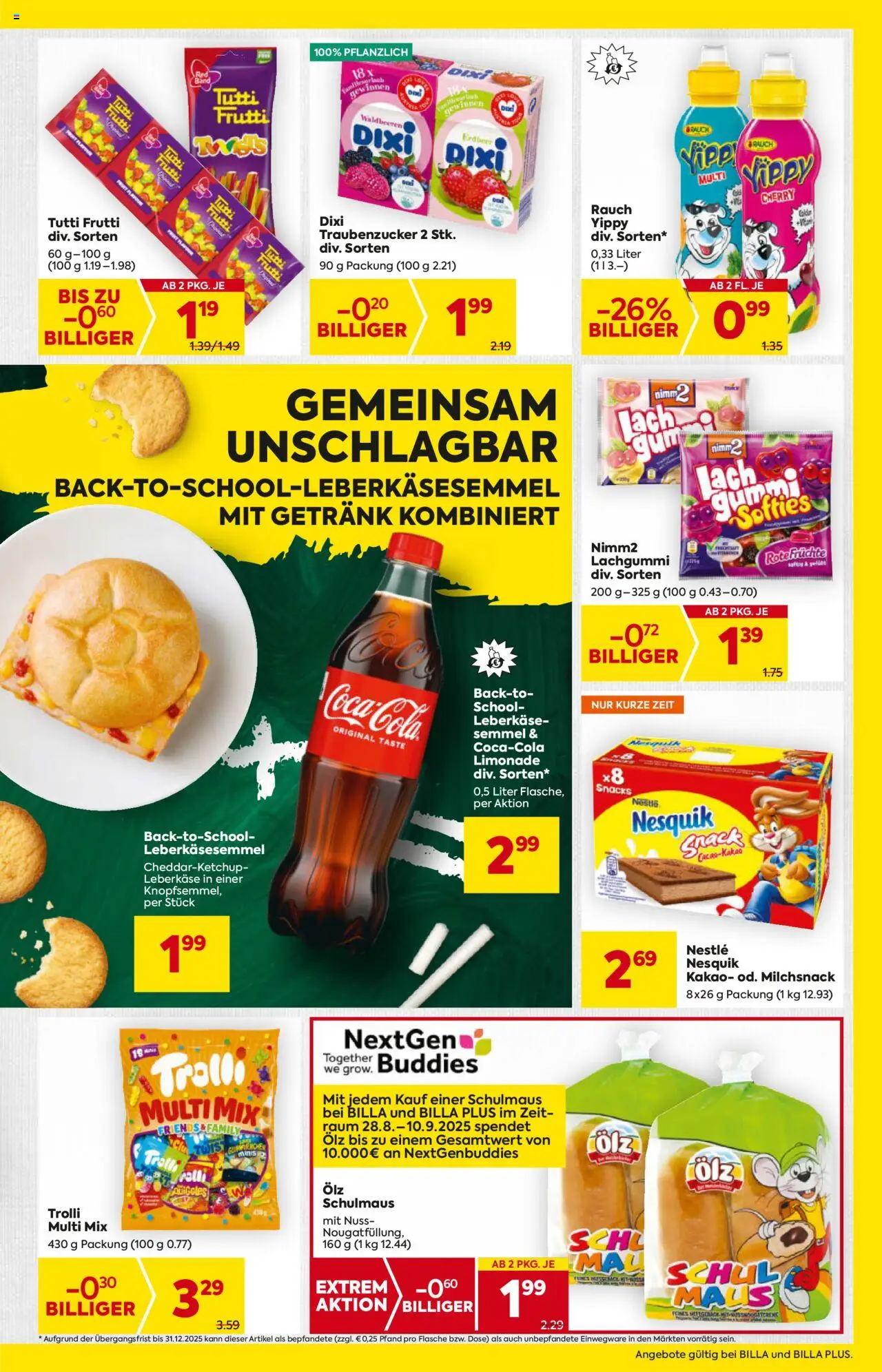 Billa AT akciós ujság - amely érvényes a következő dátumtól: 28.08.2025 | Oldal: 7 | Termékek: Limonádé, Nesquik