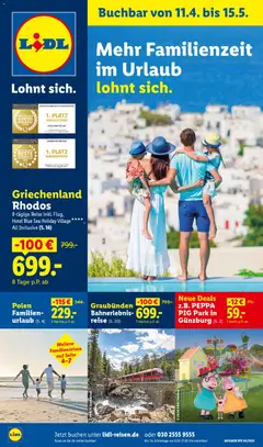Lidl Reisen Prospekt 	 ab 11.04.2026 gültig