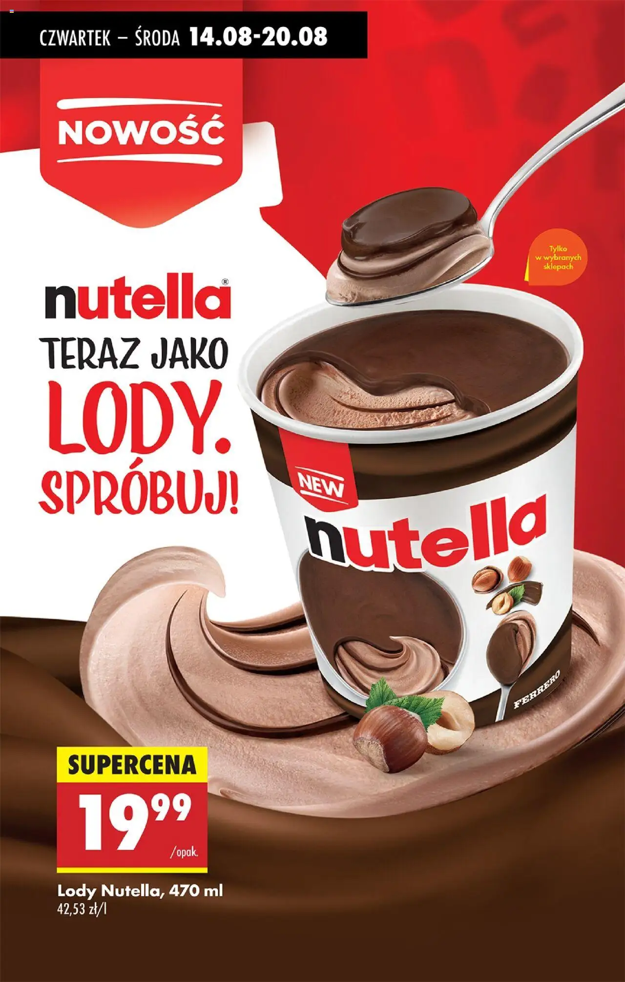 Biedronka gazetka - Oferta w tym tygodniu od 14.08.2025 | Strona: 47 | Produkty: Nutella, Lody