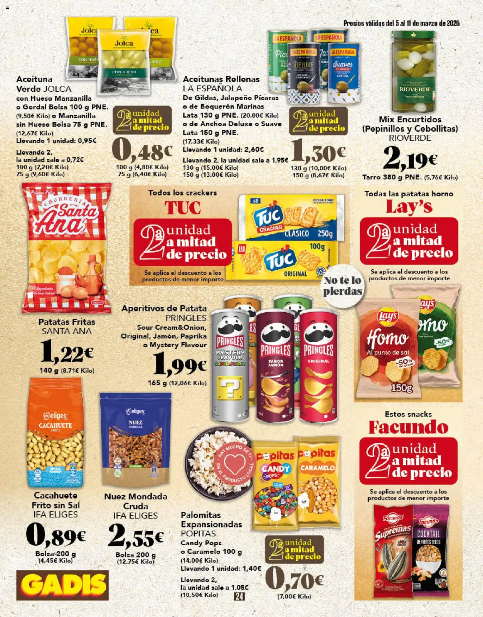 Gadis folleto │ válido desde el 05.03.2026 | Página: 24 | Productos: Jamón, Frutos secos, Té, Anchoa